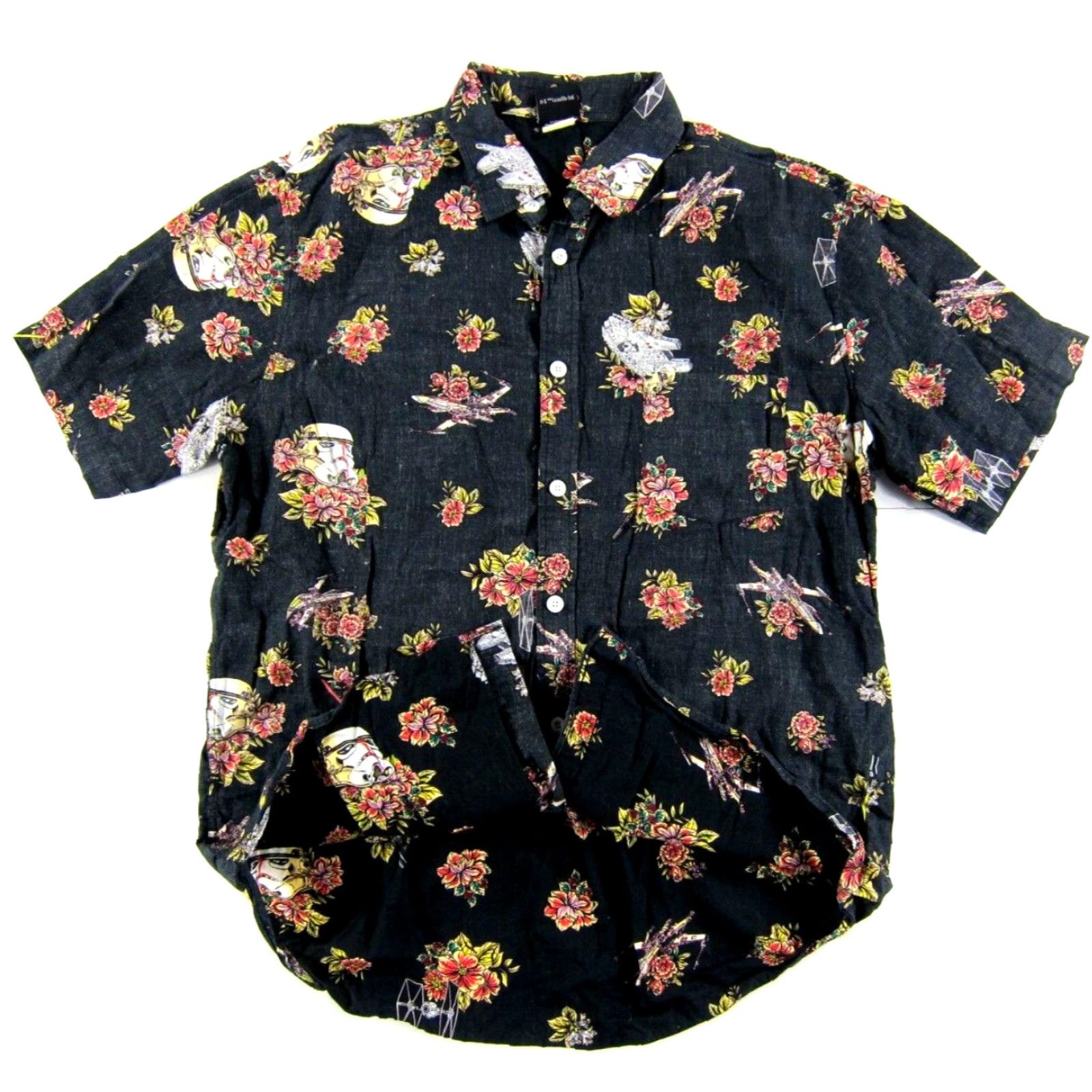 Star Wars VINTAGE Star Wars Lucas Film Black Pink Floral Button Up Short Sleeve Hawaiian Shirt L Size US L / EU 52-54 / 3 - 6 Thumbnail