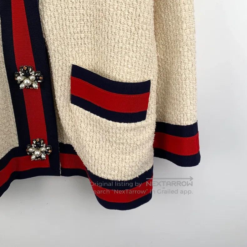 Gucci Gucci Colour block rolled edge cotton V-neck single-breast Size XS / US 0-2 / IT 36-38 - 4 Thumbnail