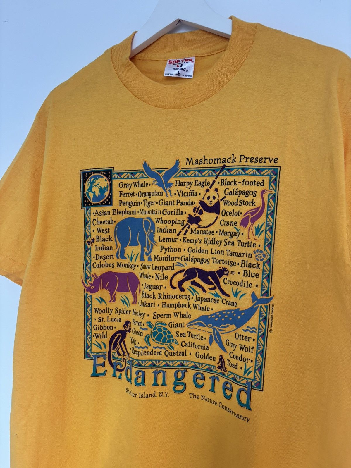 Other Vintage 90s Endangered Wildlife USA Made Single Stitch Large Size US L / EU 52-54 / 3 - 6 Thumbnail