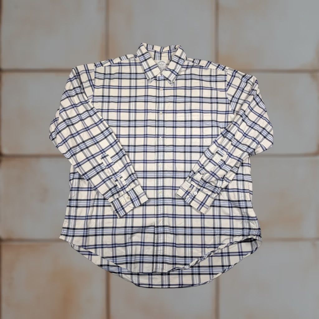 Brooks Brothers Brooks Brothers Regent Shirt Mens XL Blue Plaid Long Sleeve Button Down USA Size US XL / EU 56 / 4 - 1 Thumbnail