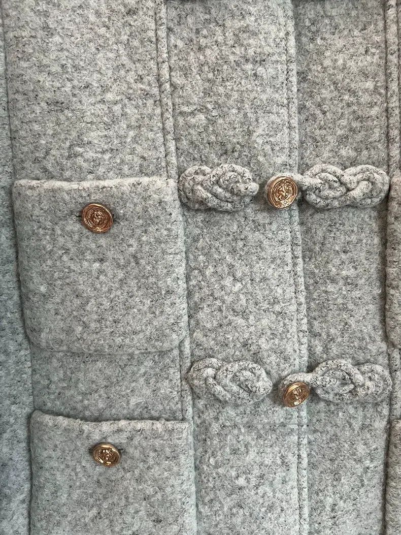 Chanel Chanel Chinese-style buckled grey hat coat Size XS / US 0-2 / IT 36-38 - 3 Thumbnail