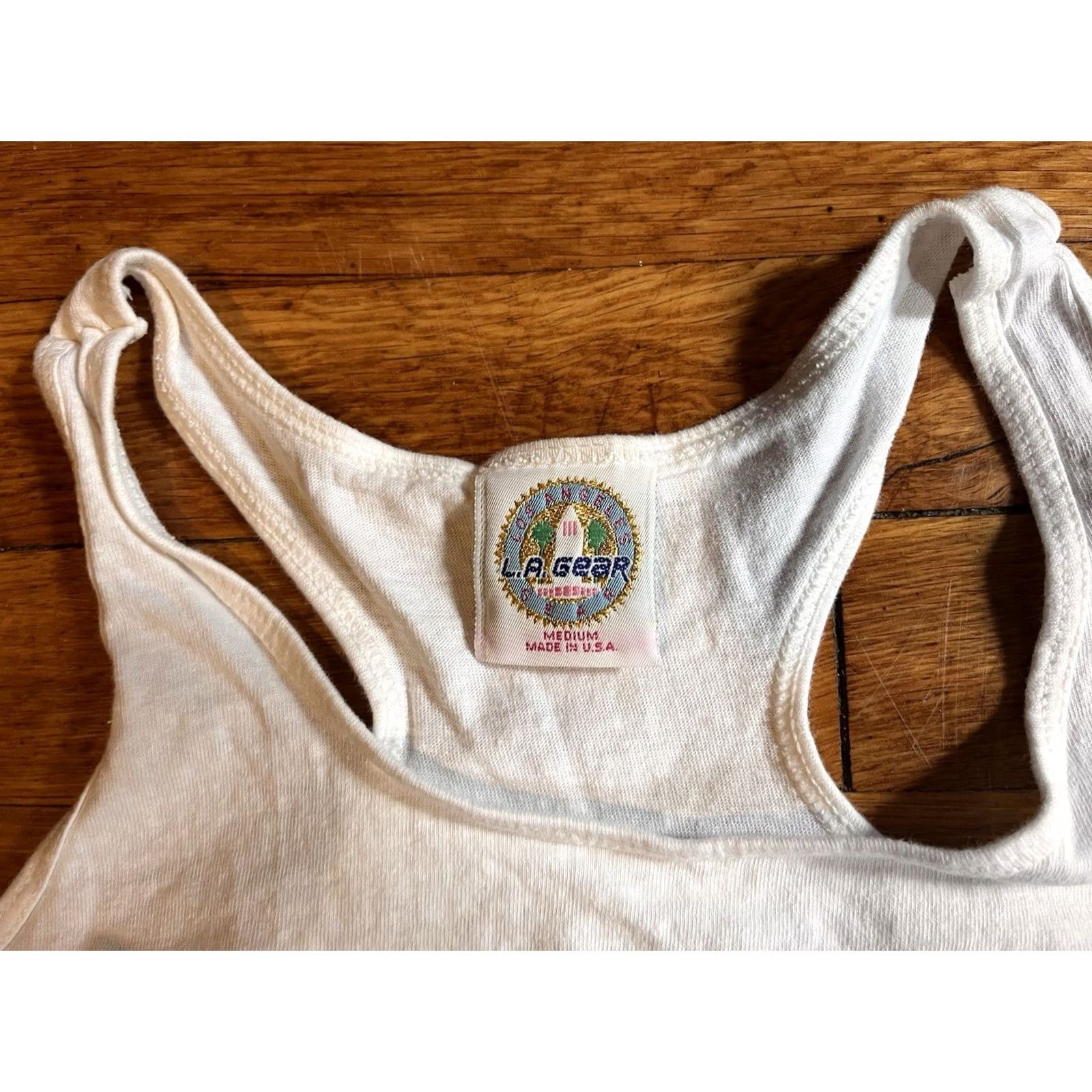 La Gear VINTAGE LA Gear Body Tank Top Women’s M White 90s Tank Size M / US 6-8 / IT 42-44 - 4 Thumbnail