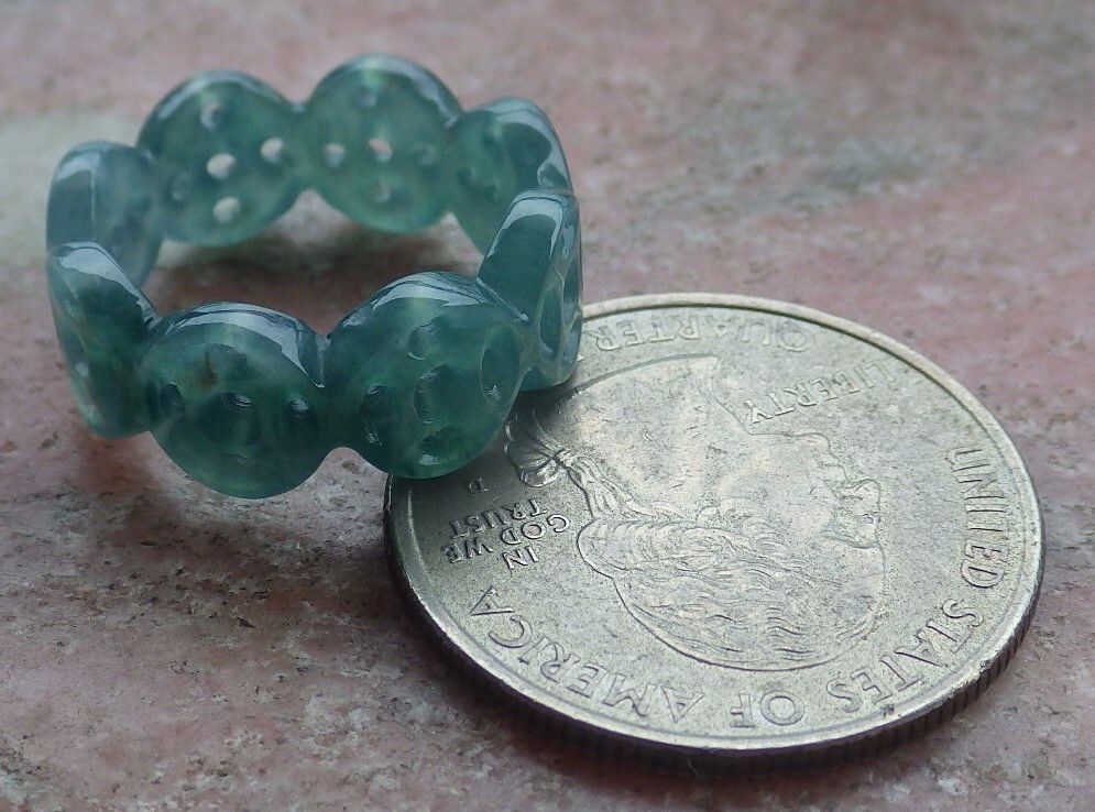 Other 108655 VS Jadeite Jade Green RING OLD Money Circle NO 5.25 Size ONE SIZE - 9 Thumbnail