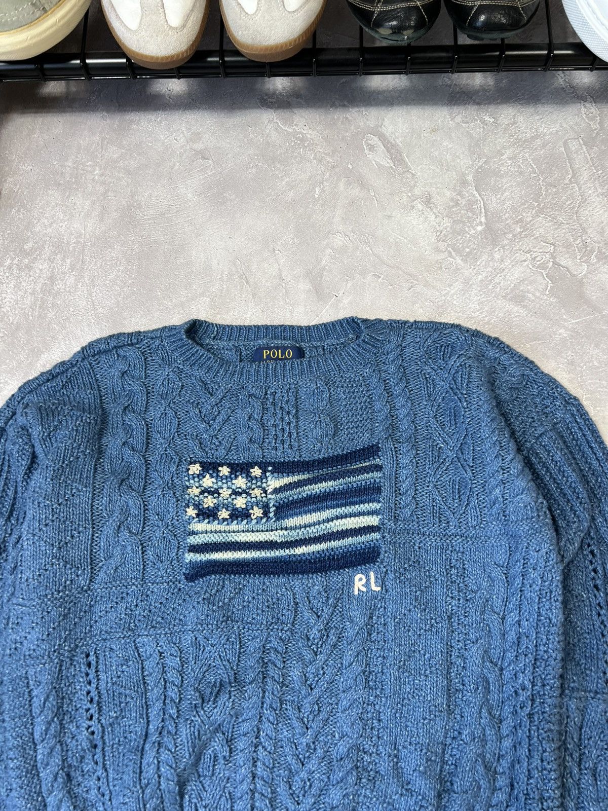 Polo Ralph Lauren × Vintage Vintage Polo Ralph Lauren USA Flag Cropped Sweater Size S / US 4 / IT 40 - 3 Thumbnail