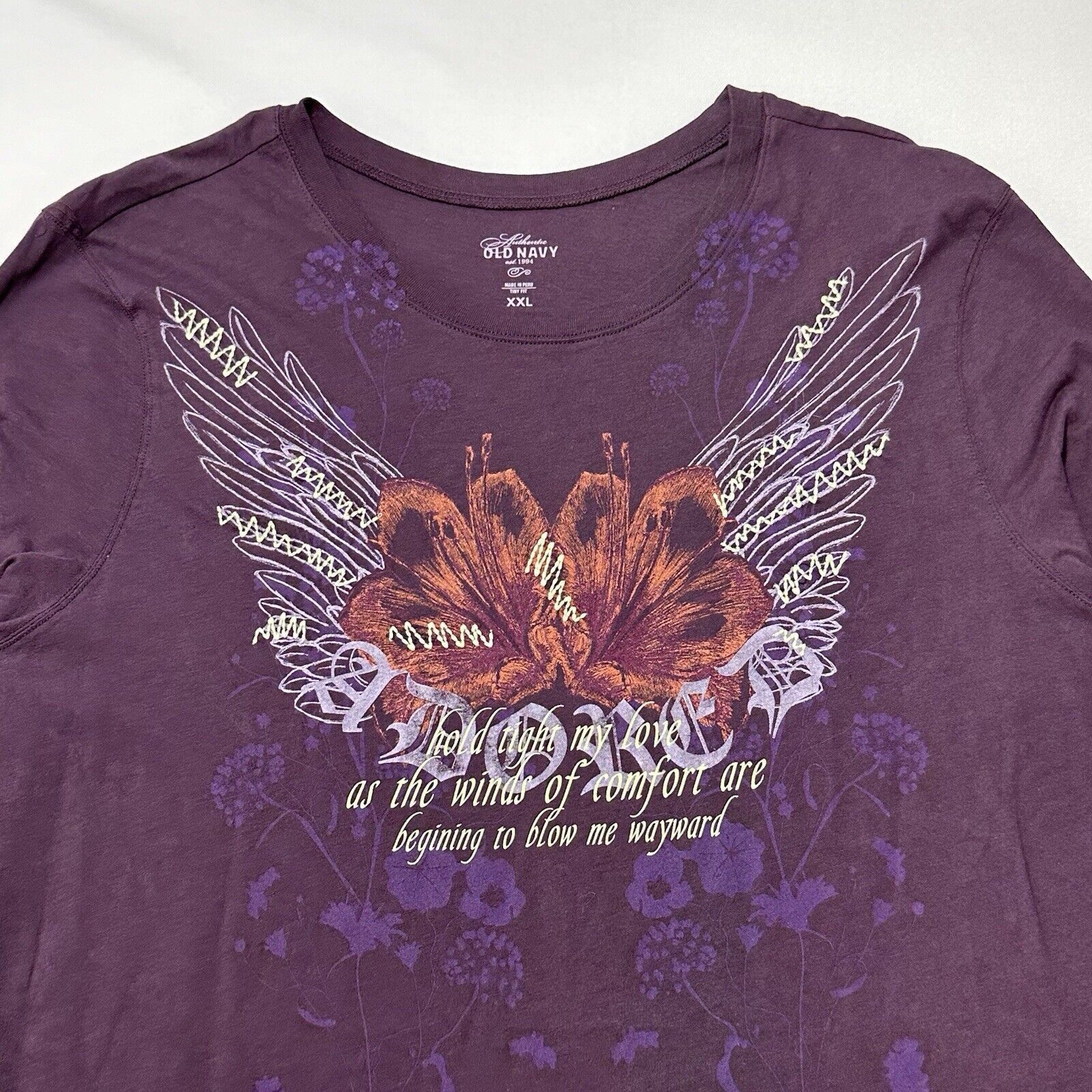 Old Navy Vintage Y2K Old Navy XXL Purple Long Sleeve Graphic T Shirt Size XXL / US 16-18 / IT 52-54 - 2 Thumbnail
