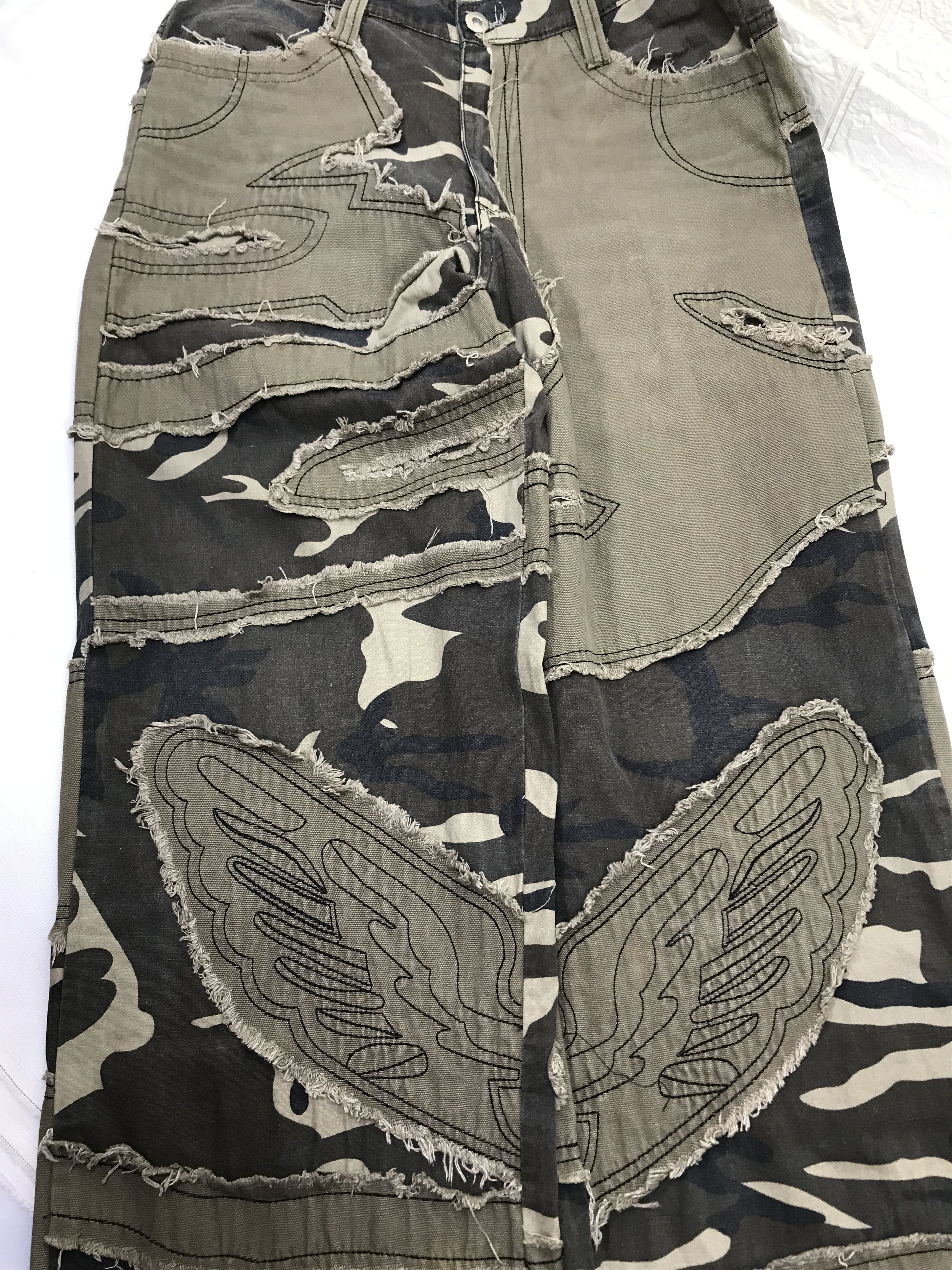 Japanese Brand Vintage Camo Hybrid Rebuilt Design Wide Leg Baggy Pants Size US 32 / EU 48 - 10 Thumbnail