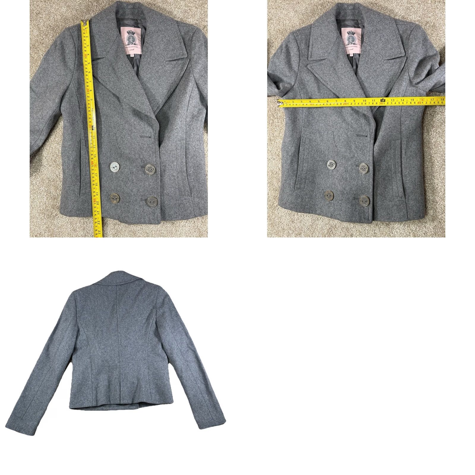 Juicy Couture VINTAGE Juicy Couture Blazer Wool Tweed Grey XS Women Junior? Size XS / US 0-2 / IT 36-38 - 8 Thumbnail