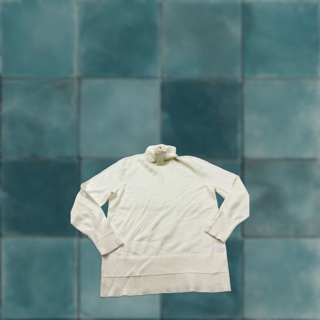Vintage Christopher & Banks Sweater Womens S White Turtleneck Pullover Button Cuff Size S / US 4 / IT 40 - 1 Thumbnail