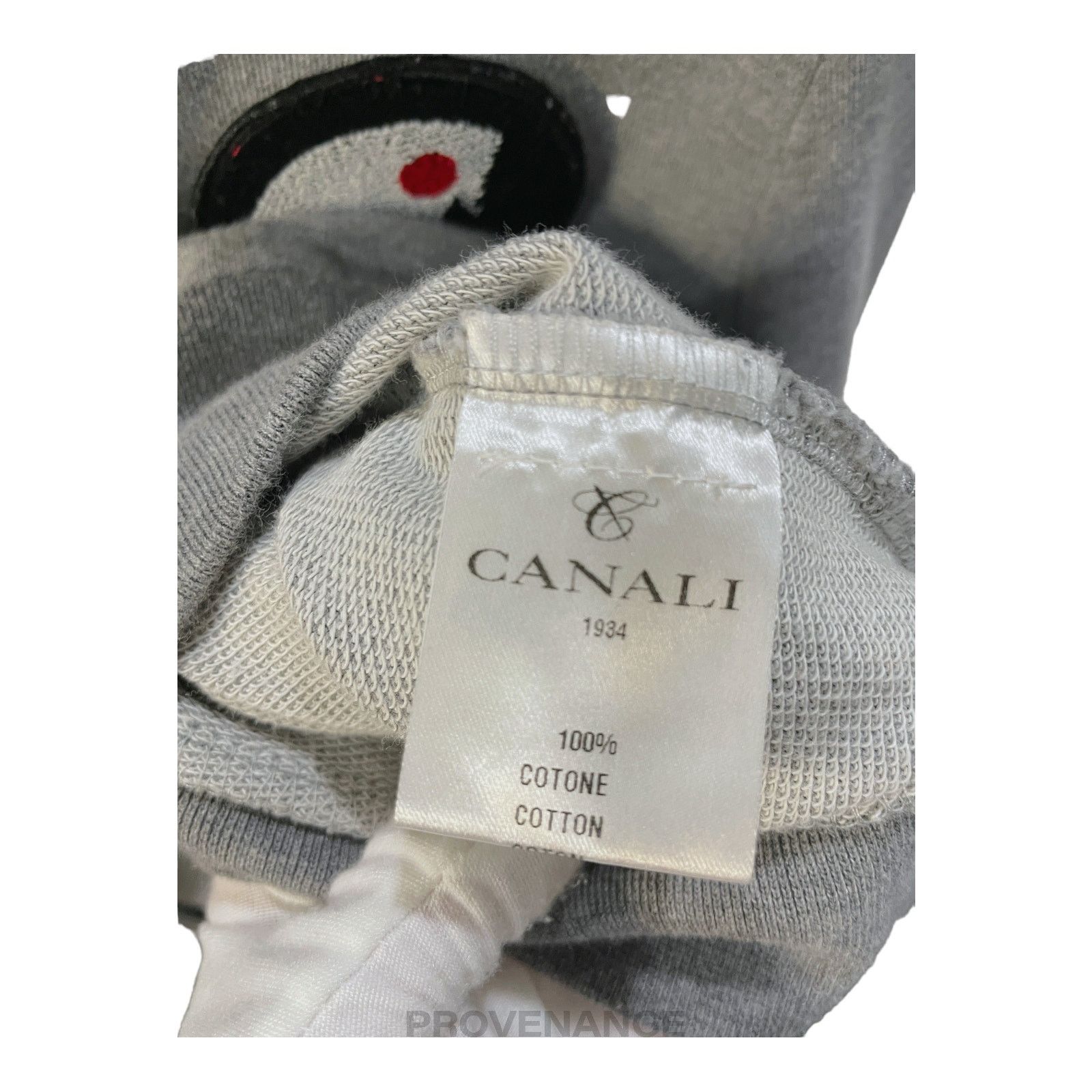 Canali 🔴 Canali Crewneck Patch Sweatshirt - Heather Grey Size US M / EU 48-50 / 2 - 3 Thumbnail