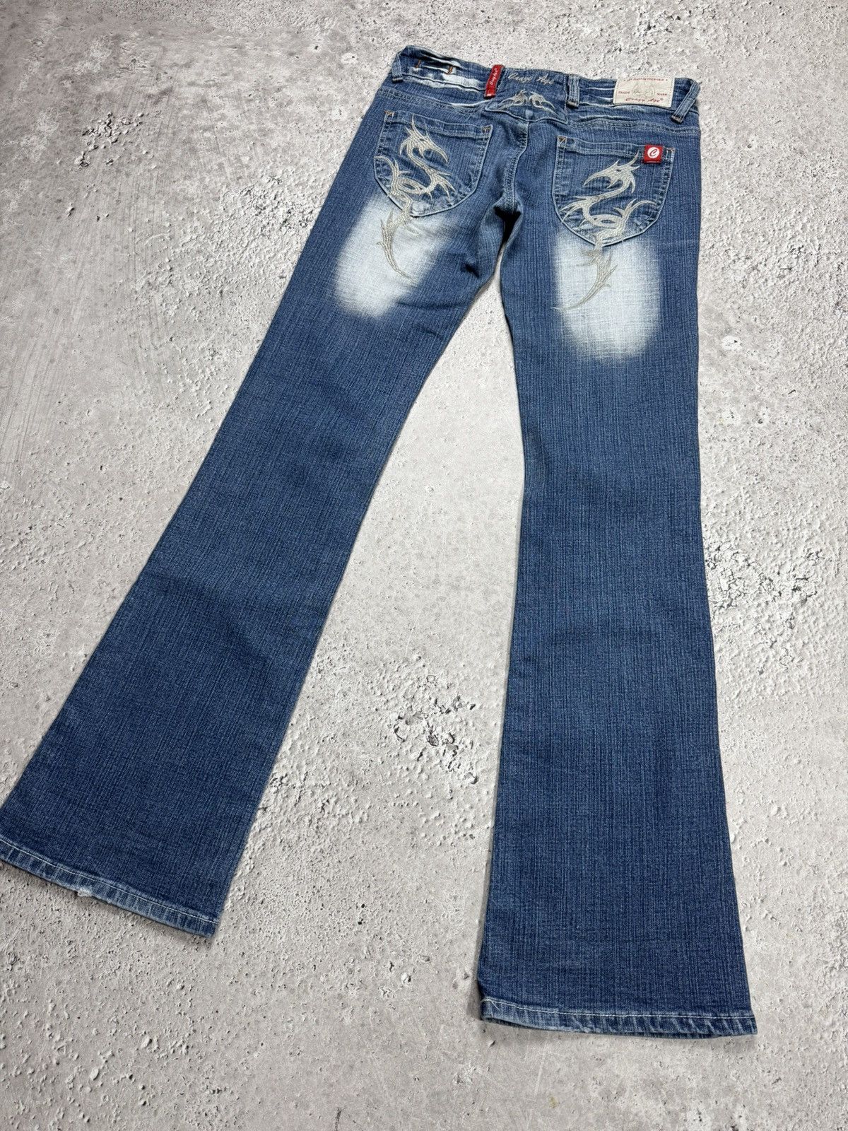 Other Vintage Flared Bootcut Jeans Tribal Embroidery Denim Pants Size 27" / US 4 / IT 40 - 8 Thumbnail