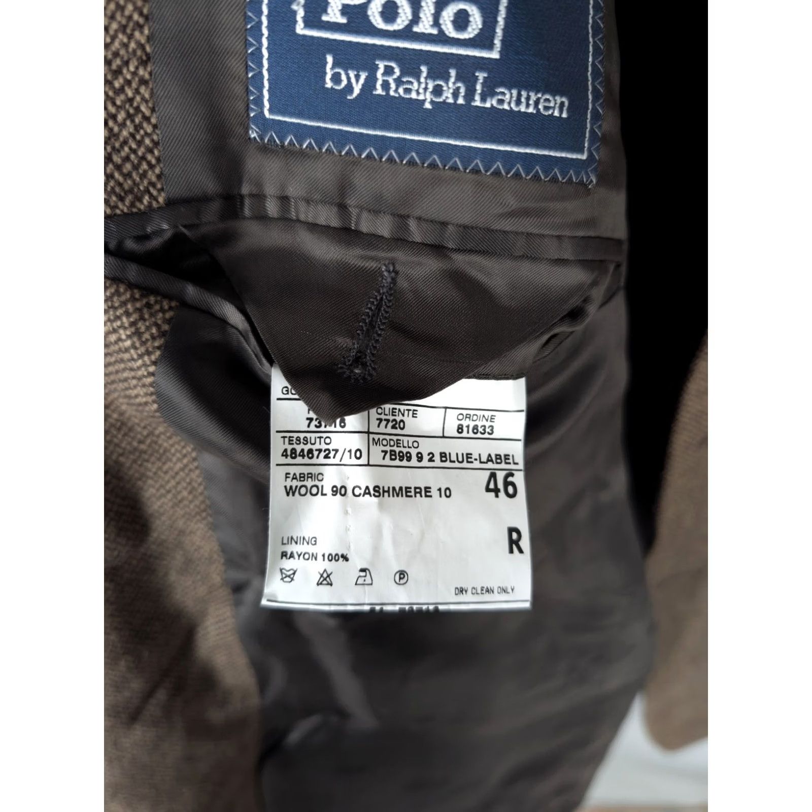 Polo Ralph Lauren VINTAGE Polo Ralph Lauren Blazer Mens 46 Brown Tweed Cashmere Wool Four-Button Three-Button Sport Coat Italy Collection Jacket Size US XXL / EU 58 / 5 - 7 Thumbnail