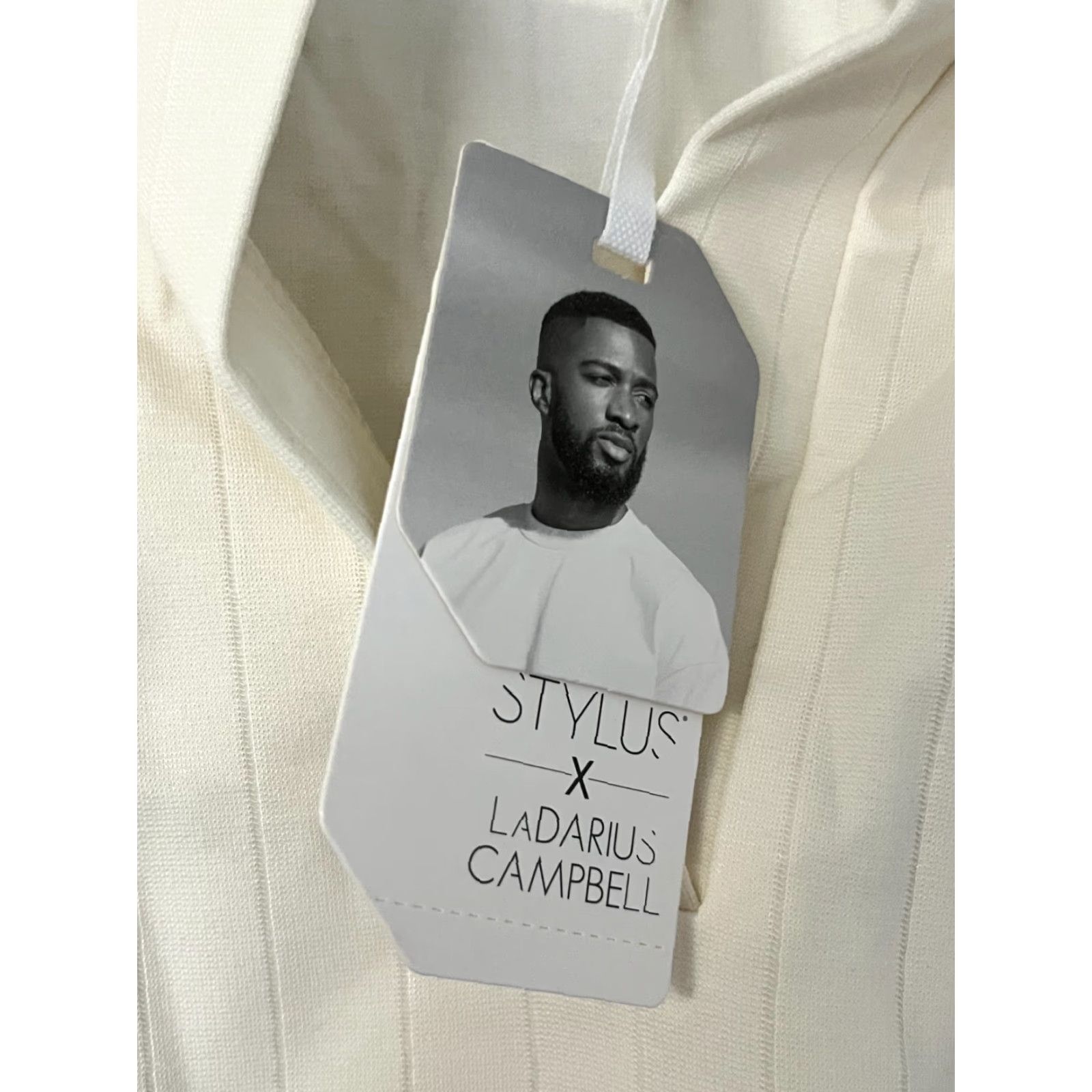 Vintage Ladarius Campbell STYLUS X Men's Stripe Shirt Ivory Polo 2XL Size US XXL / EU 58 / 5 - 5 Thumbnail