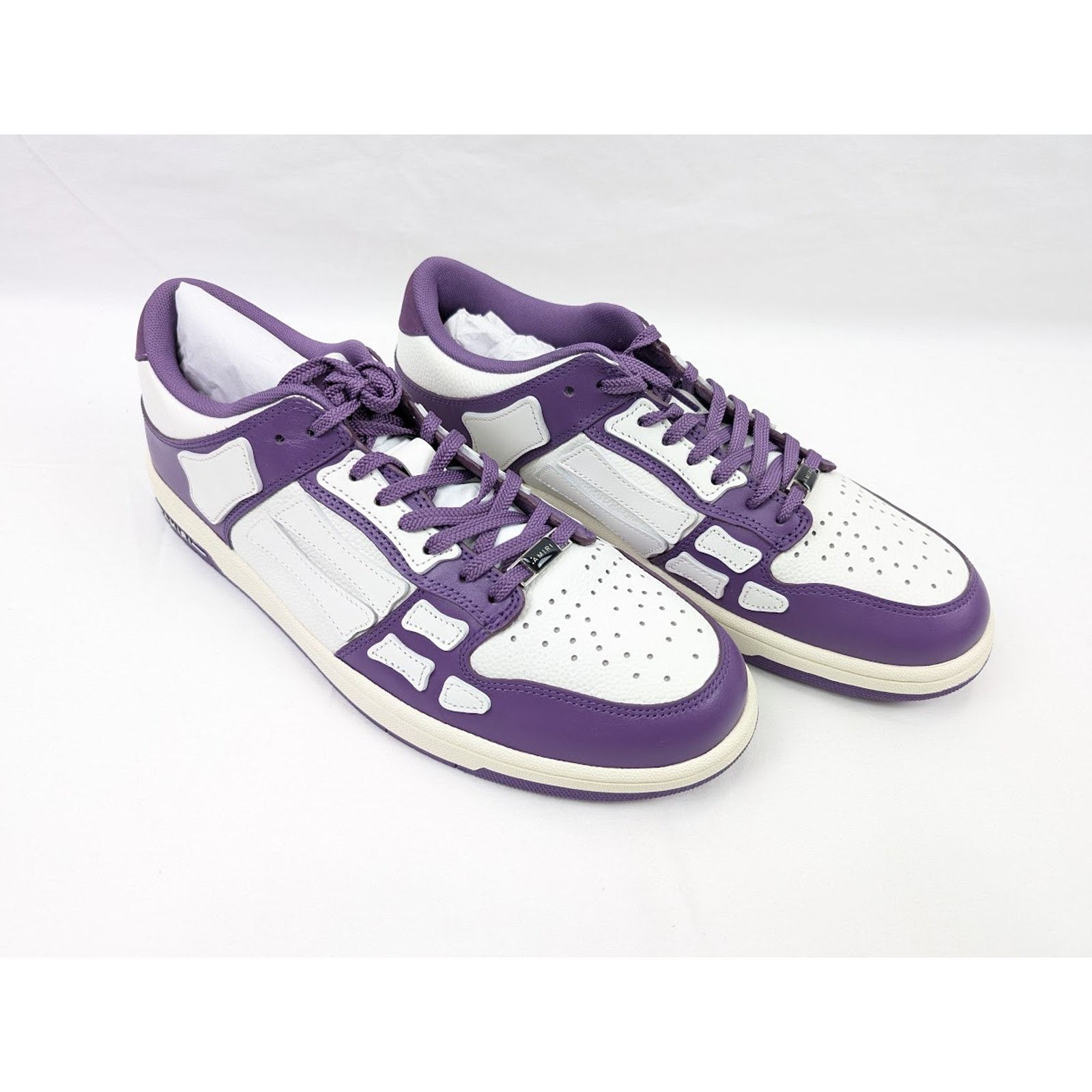 Amiri o1rshd1 Skeleton Low-Top Sneakers in Purple/White Size US 13 / EU 46 - 13 Thumbnail