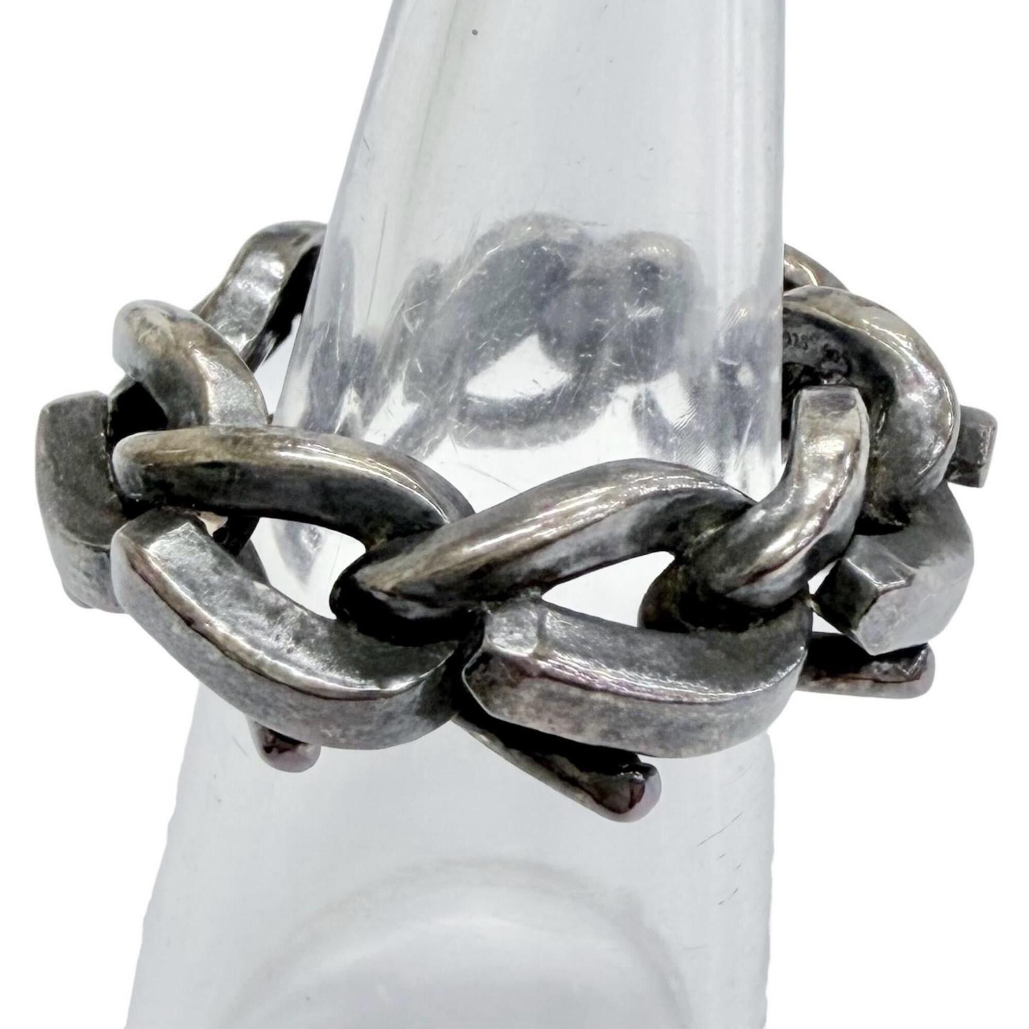 Tiffany & Co. TIFFANY&Co. Tiffany Forge Link Ring, AG925 sterling silver, antique finish, current model, 50 weight 12.08g, women's ring, highly recommended! Size ONE SIZE - 1 Thumbnail