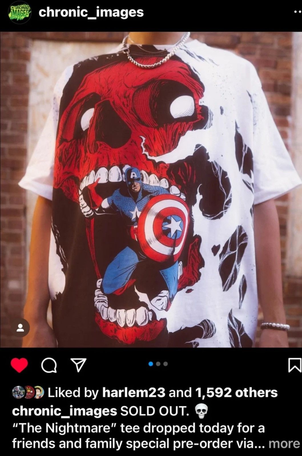 Marvel Comics Marvel Chronic Images Captain America/ Red Skull Tee Sz L Size US L / EU 52-54 / 3 - 1 Thumbnail