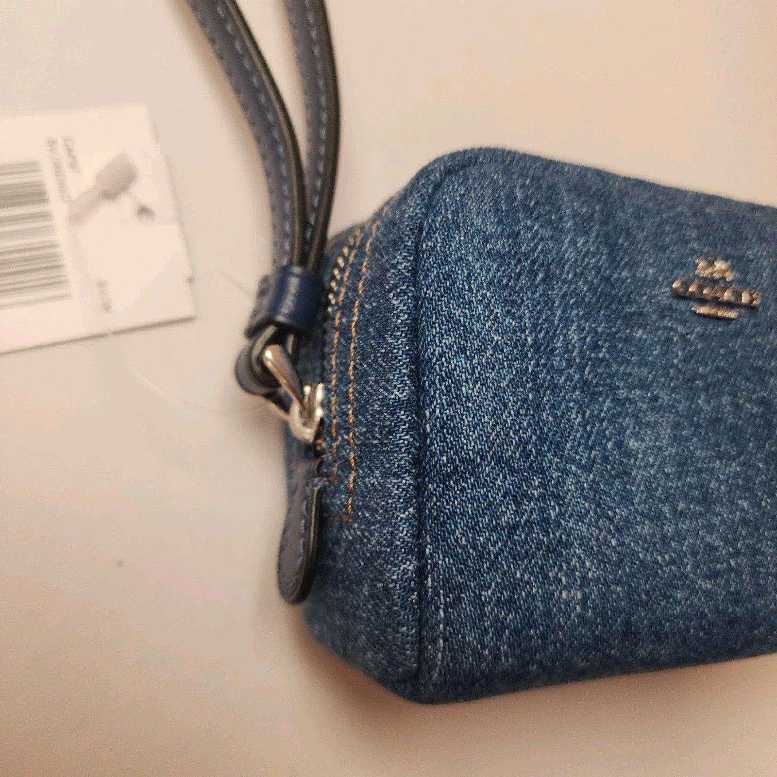 Coach NWT Coach CAP97 Pouch Wristlet IN denim/Silver/Indigo Size ONE SIZE - 4 Thumbnail