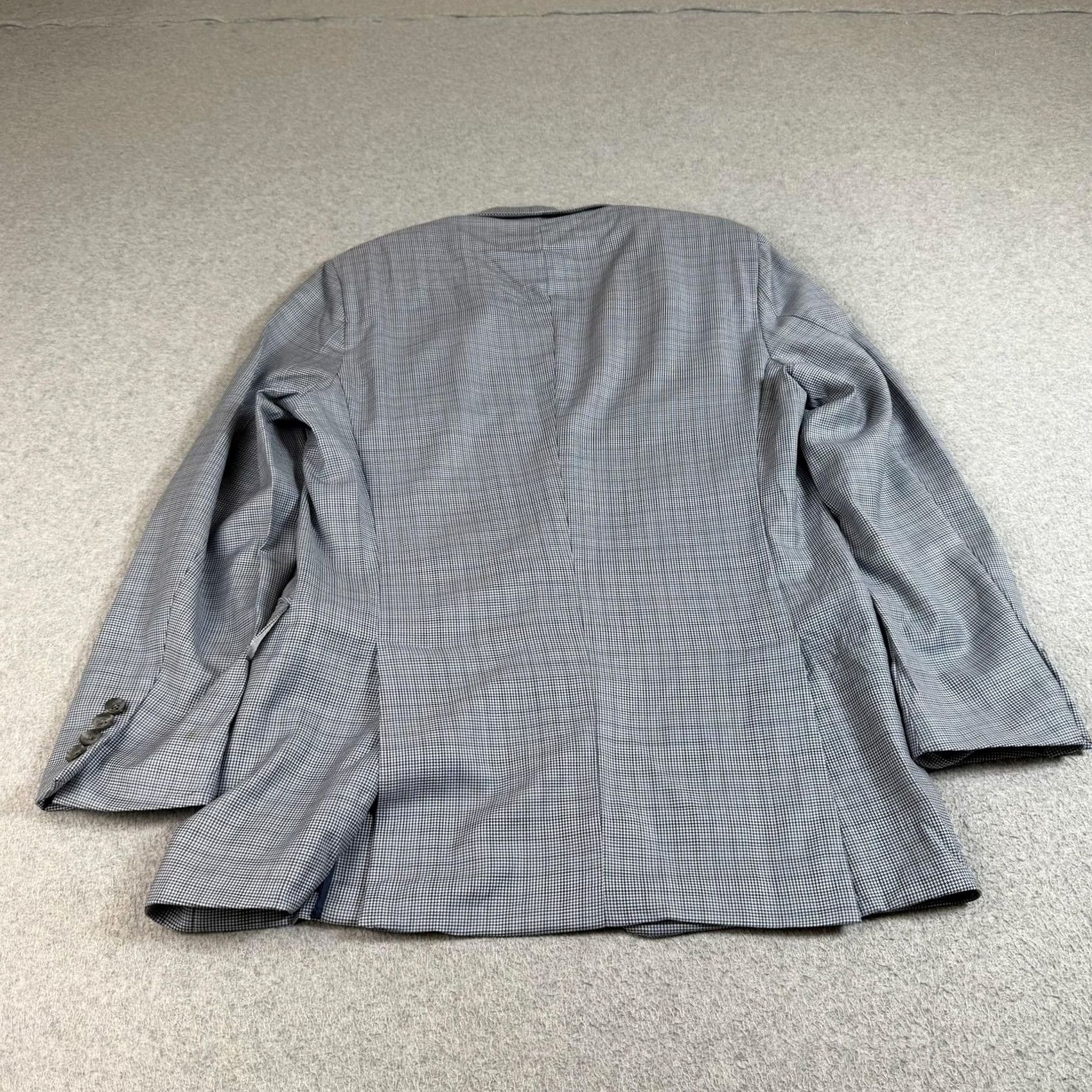Robert Talbott Robert Talbott Wool Carmel Blazer Sport Coat Mens 40R Gray Check Two-Button Notch Lapel Jacket/Coat Regular Size 40R - 2 Thumbnail