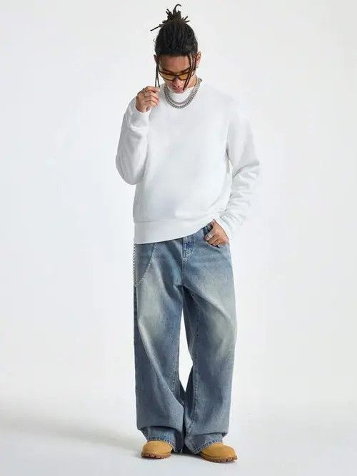 Jean Washed Y2k Denim Jeans Loose fit Baggy Size US 36 / EU 52 - 2 Thumbnail