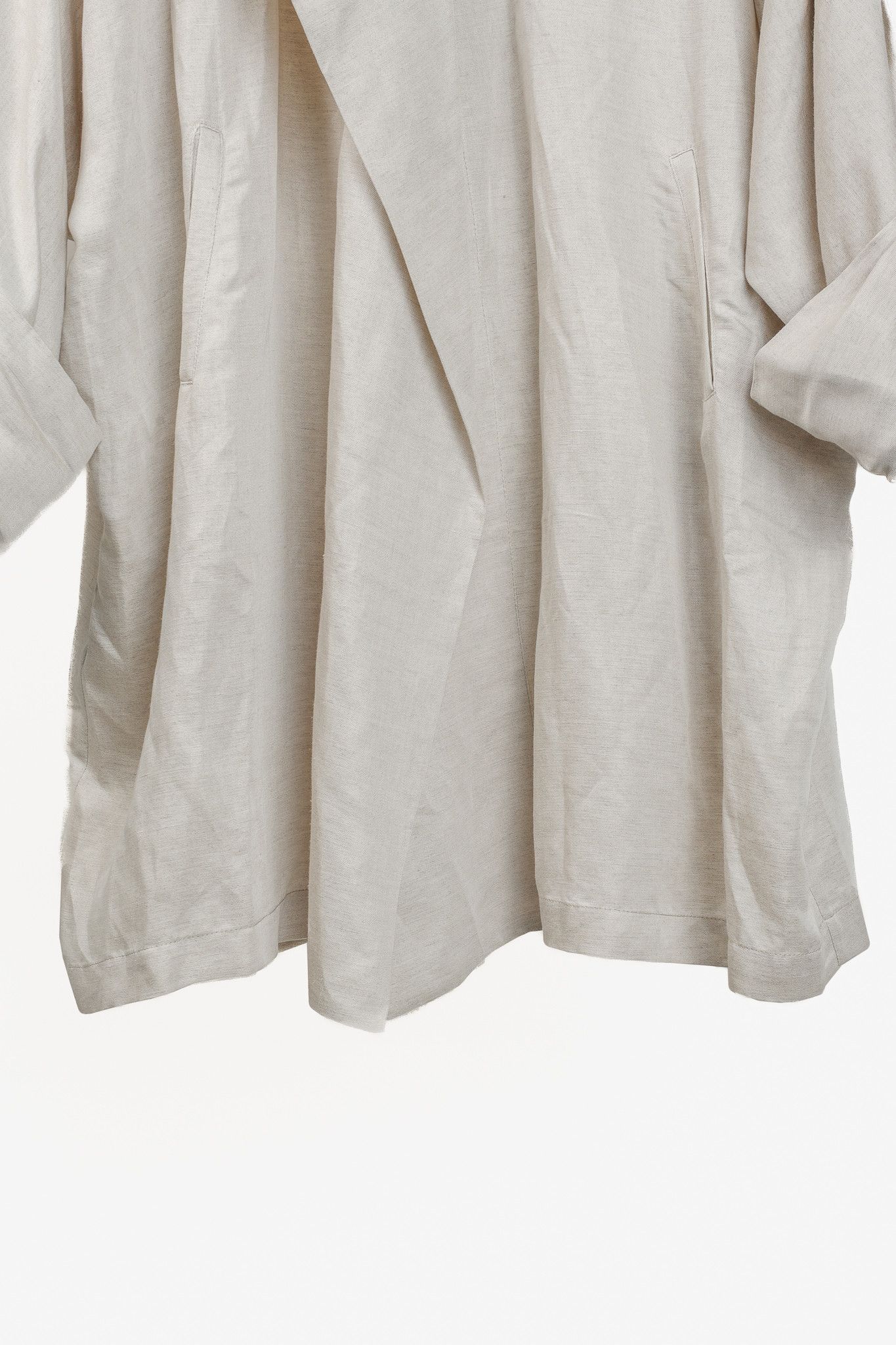 Ivan Grundahl Ivan Grundahl Beige Linen Oversized Hooded Coat Size XL / US 12-14 / IT 48-50 - 8 Thumbnail