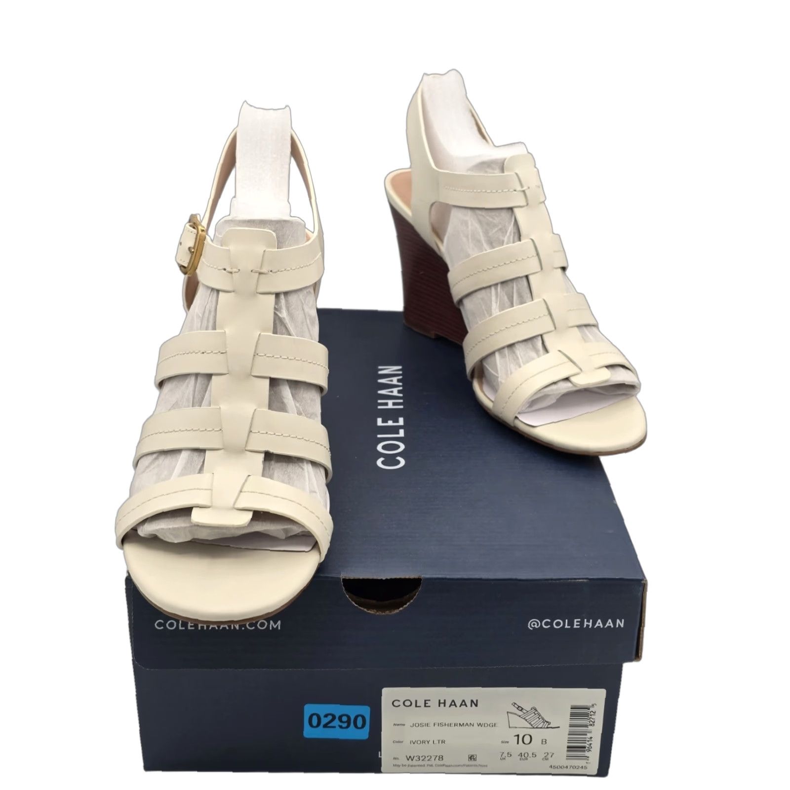 Cole Haan VINTAGE Cole Haan Josie Sandals Brand Fisherman Women’s Leather White 10 B Narrow 90s Concert Style Mens Womens Girls? Size US 10 / IT 40 - 1 Thumbnail