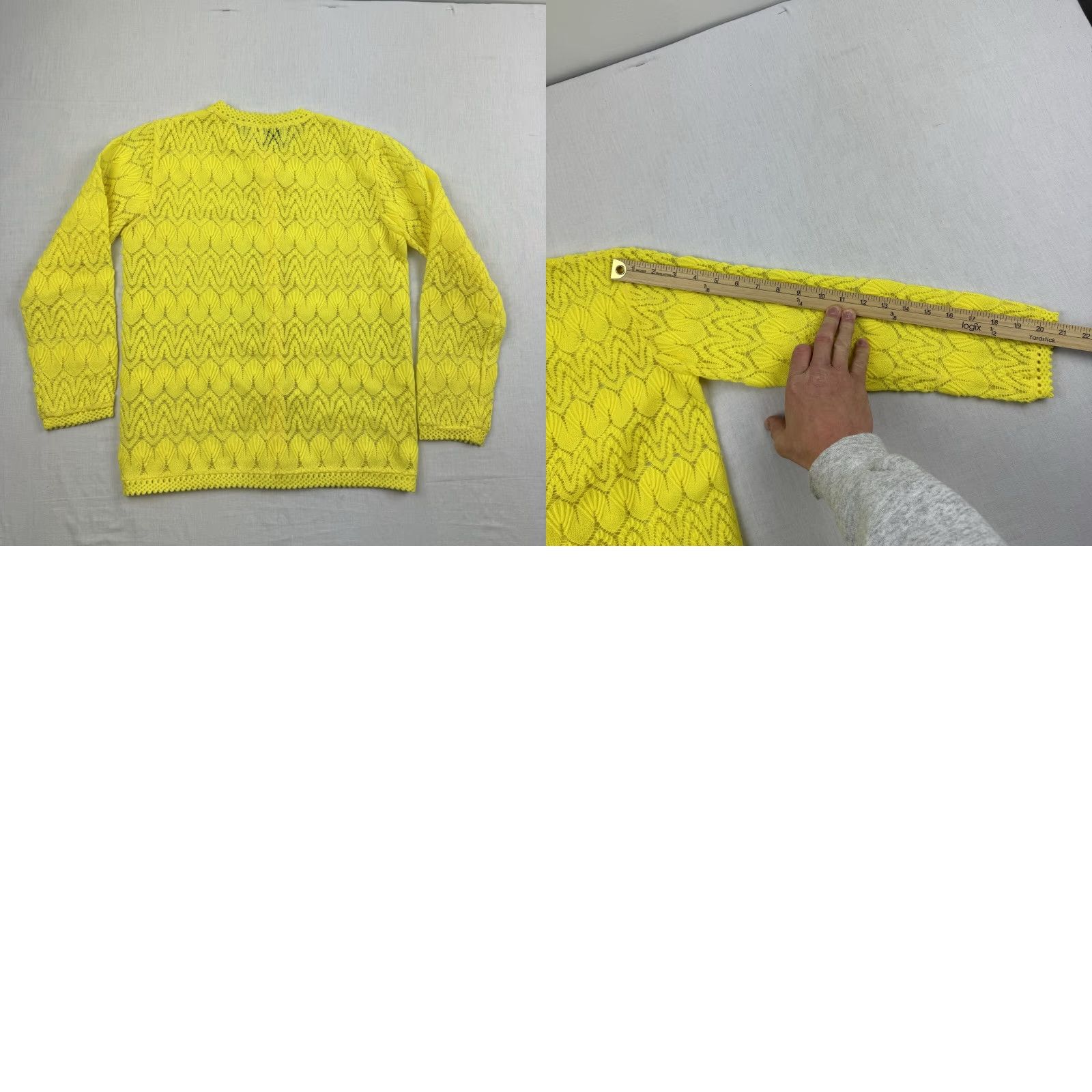 Vintage VINTAGE Miss Holly Cardigan Shirt 1960s Yellow Lace L Womens Size L / US 10 / IT 46 - 8 Thumbnail