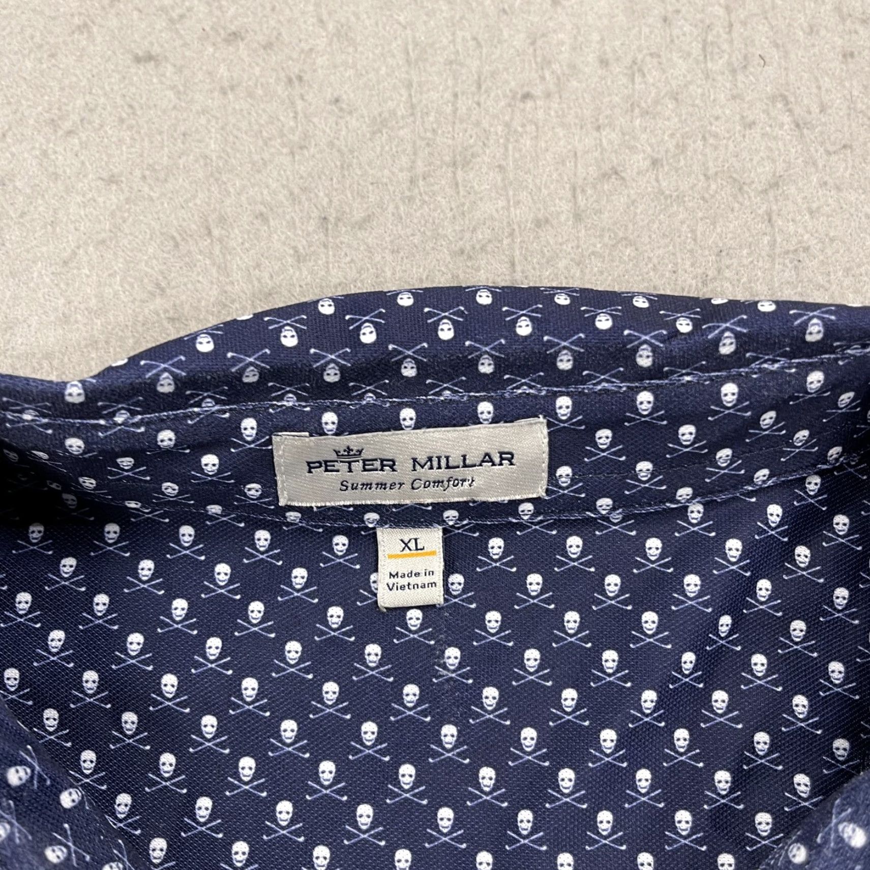 Peter Millar Peter Millar Polo Shirt Mens XL Summer Comfort Blue Skull Logo Golf Casual Short Sleeve Breathable Lightweight Stretch Polo Size US XL / EU 56 / 4 - 4 Thumbnail