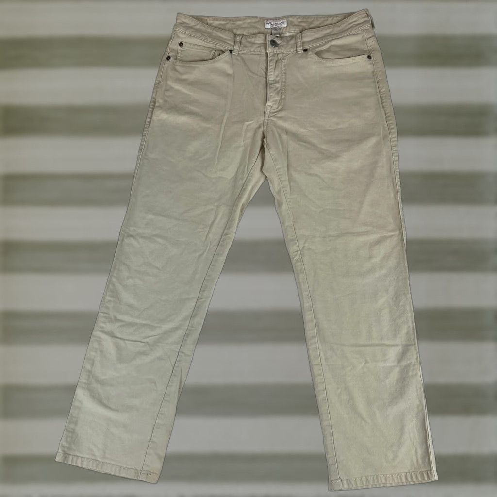 Peter Millar Peter Millar Crown Vintage Pants Men Chino Beige 34x29 Canvas 98% Cotton 2% Spandex Front Flat Regular Style Preppy Belt Loops Pocket Straight Mens Size US 34 / EU 50 - 1 Thumbnail