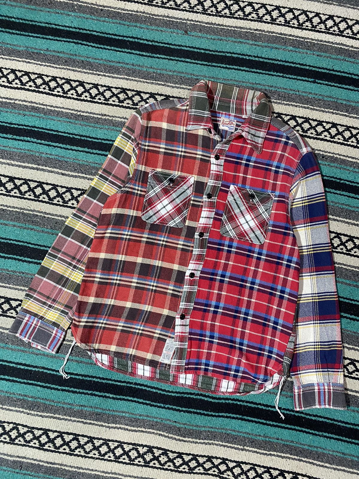 Japanese Brand Houston Union Made Heavyweight Flannel Shirt Size US L / EU 52-54 / 3 - 2 Thumbnail