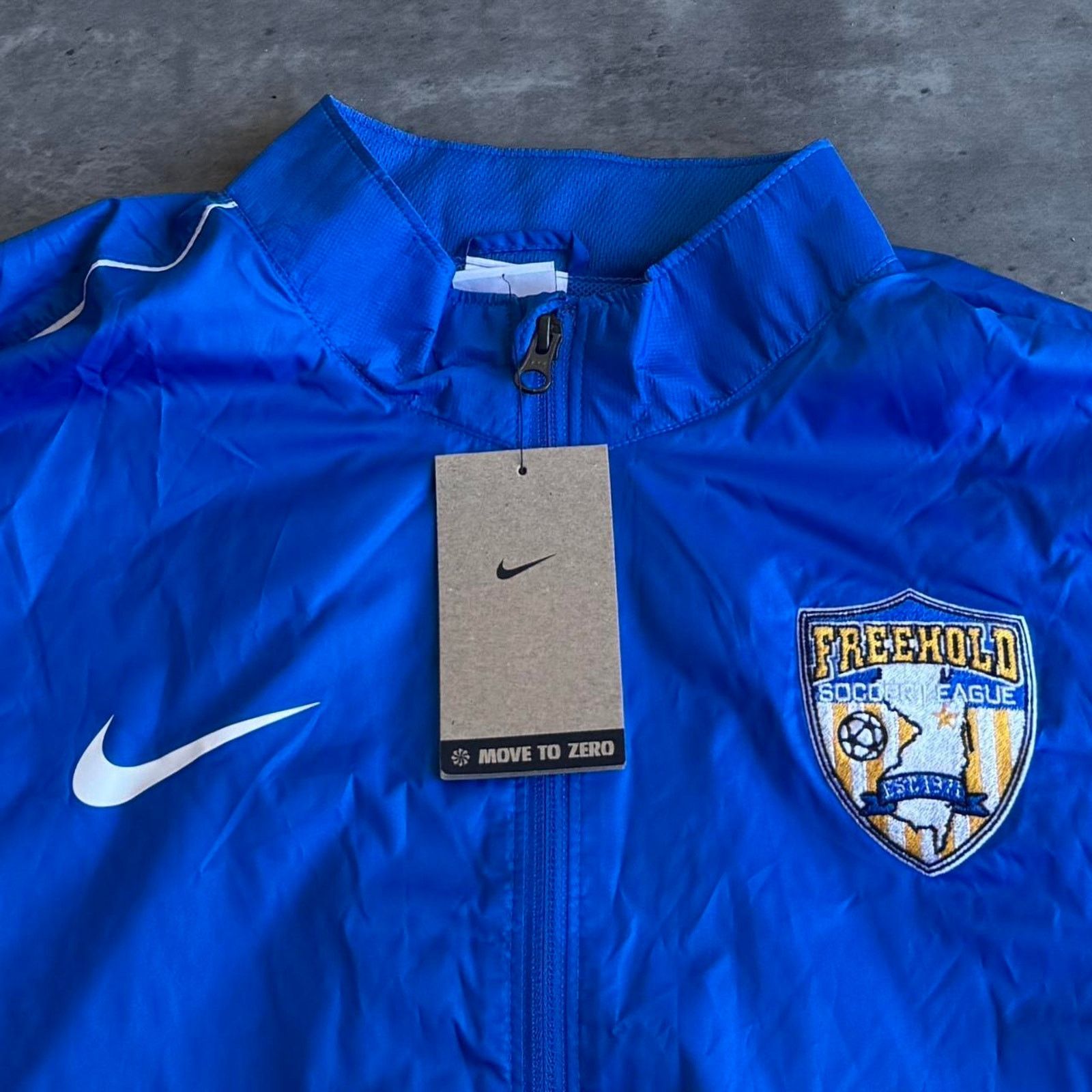 Nike × Nike ACG × Vintage Vintage Y2K Blue Soccer Embroidered Lightweight Jacket Size US XL / EU 56 / 4 - 3 Thumbnail