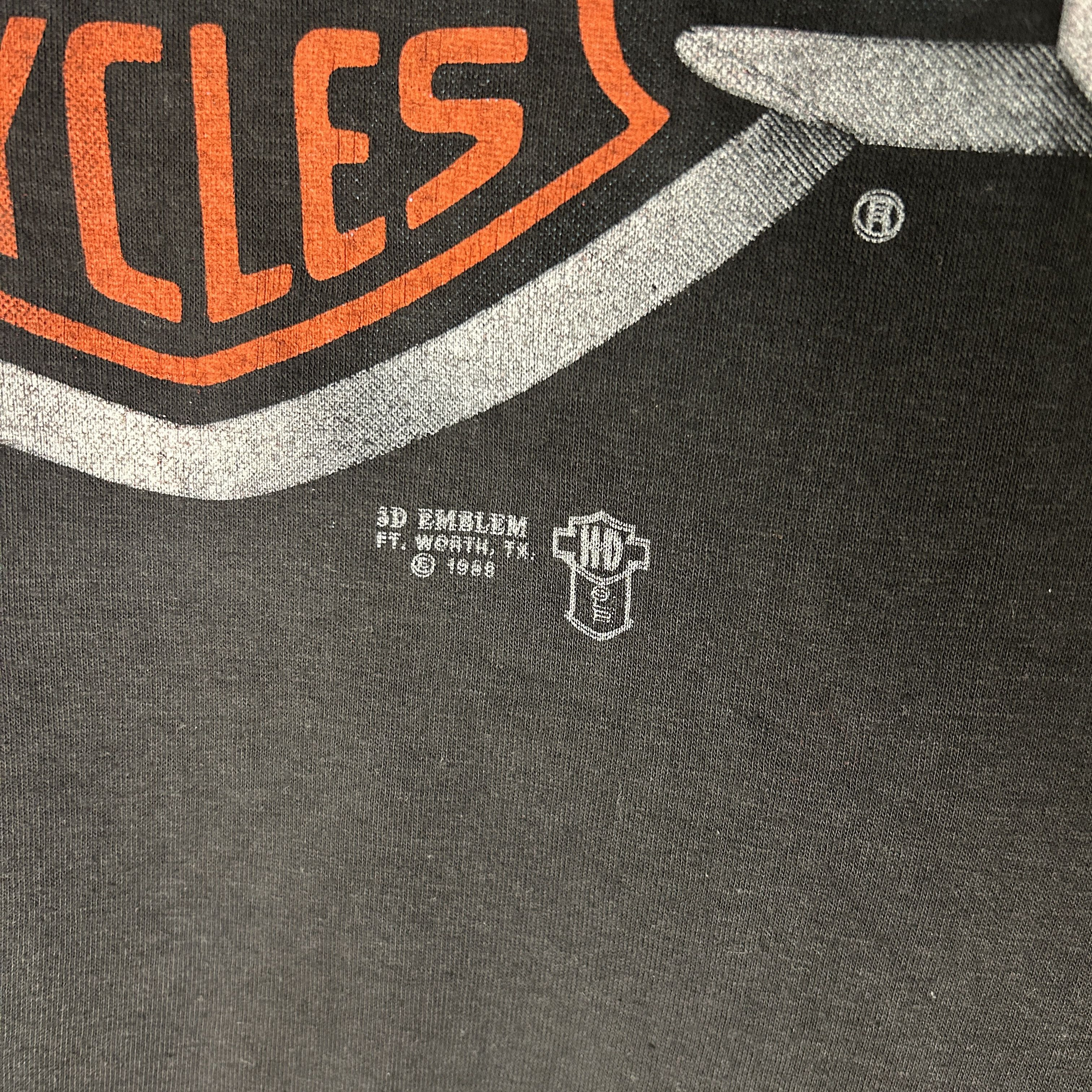 Harley Davidson Death Is Certain 1989 3D Emblem T-shirt Size US XL / EU 56 / 4 - 6 Thumbnail