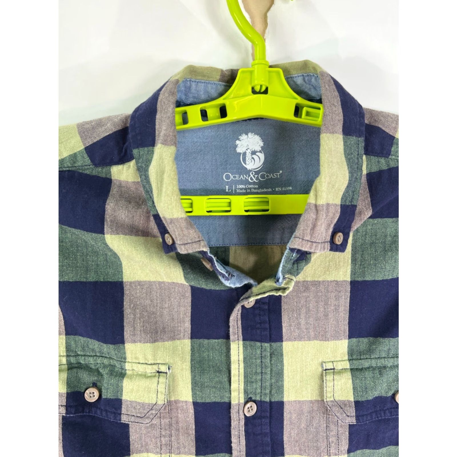 Vintage VINTAGE Ocean & Coast Plaid Button Down Shirt Mens Size L Blue Yellow Long Sleeve Size US L / EU 52-54 / 3 - 2 Thumbnail