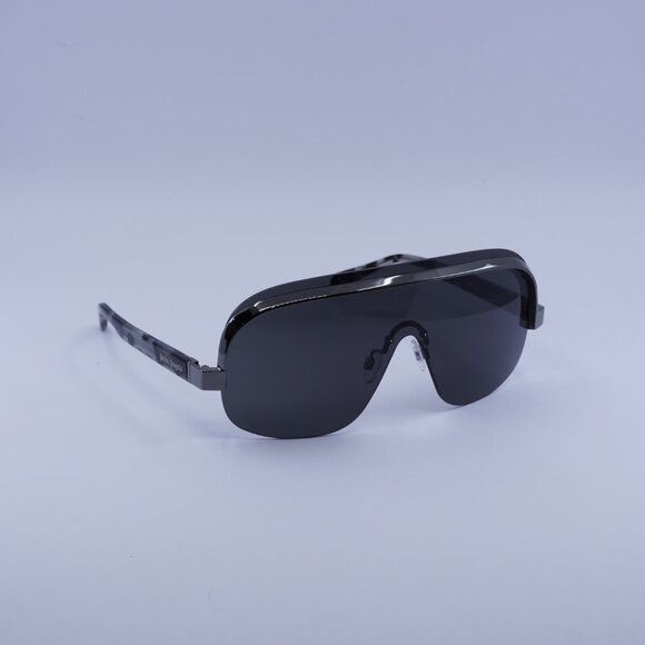 Palm Angels Palm Angels PERI10I KING 7607 Sunglasses Black Shield Frame Size ONE SIZE - 6 Thumbnail