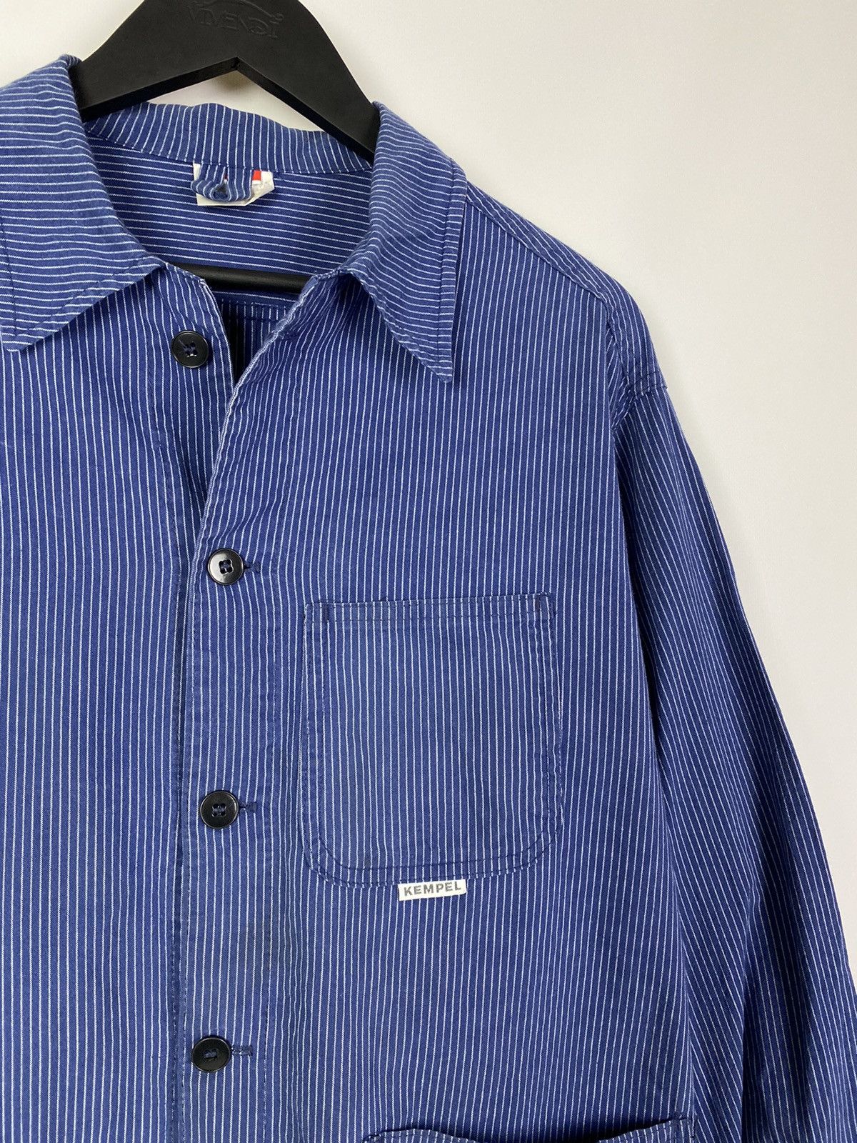 Vintage 90s Vintage Kempel Hickory Stripe Chore Work Over Shirt Size US S / EU 44-46 / 1 - 5 Thumbnail