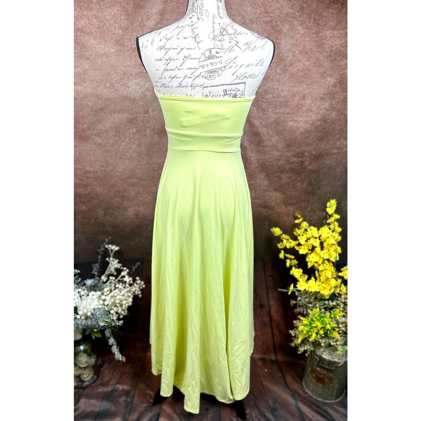 Susana Monaco Susana Monaco High Low Wired Midi Dress Pale Lime S Size S / US 4 / IT 40 - 12 Thumbnail