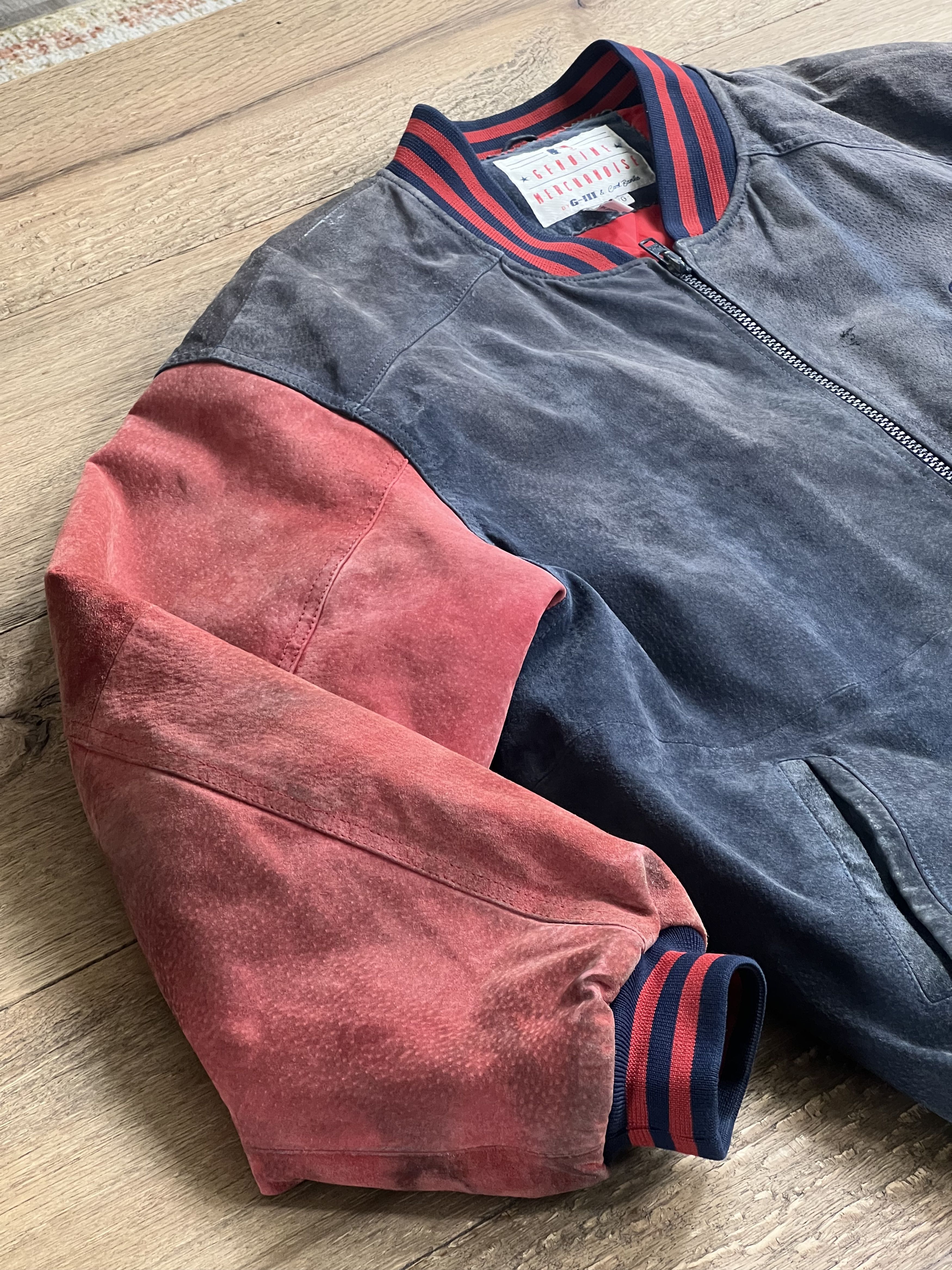 G-III Cleveland Indians 1990's Suede Leather Jacket Sz L Size US L / EU 52-54 / 3 - 4 Thumbnail