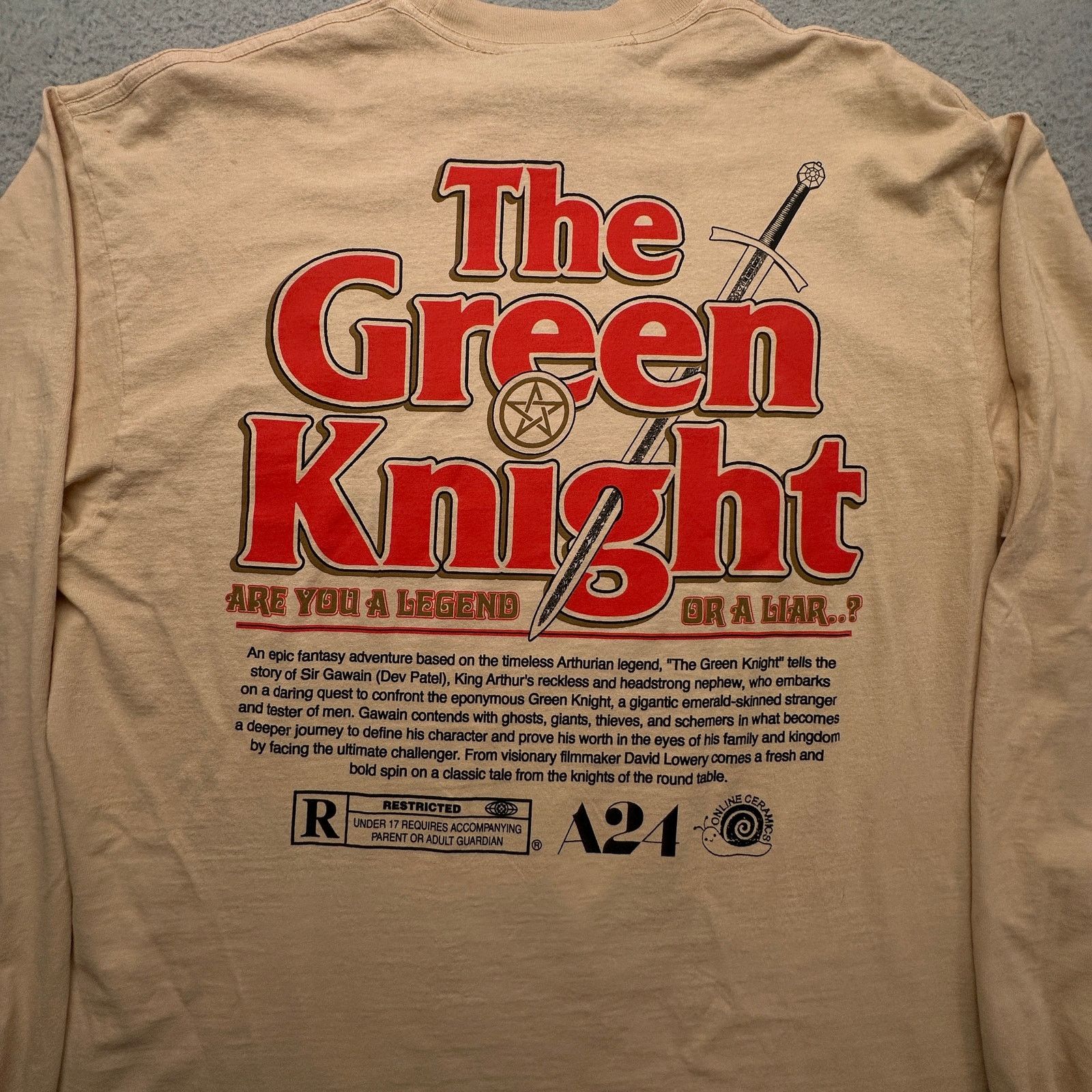 A24 A24 Green Knight Long Sleeve T-Shirt Large Online Ceramics Size US L / EU 52-54 / 3 - 10 Thumbnail