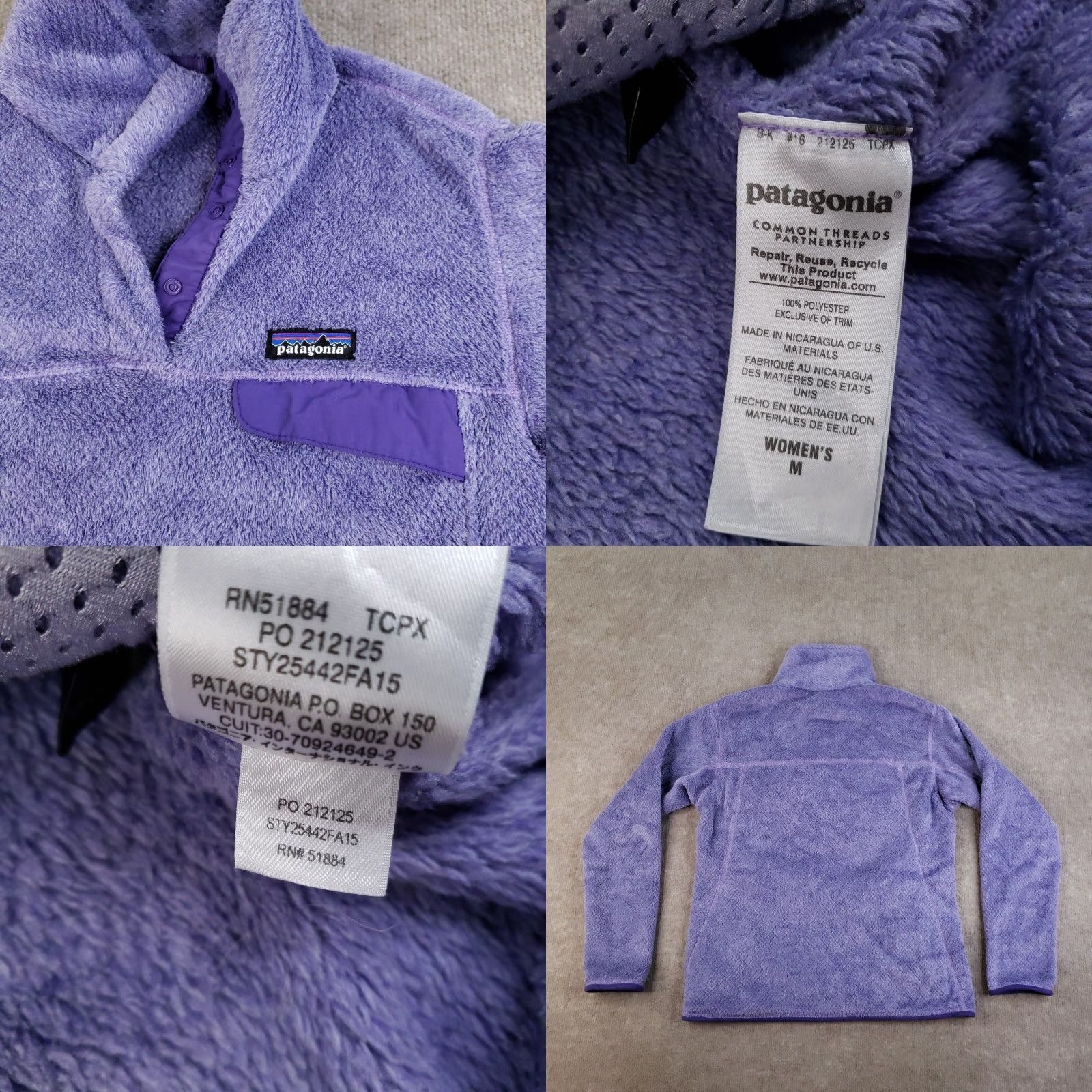 Patagonia Patagonia Sweater Womens Medium Purple Pullover Fleece Pockets 1/4 Zip Mock Neck Casual Outdoor Ski Size M / US 6-8 / IT 42-44 - 8 Thumbnail