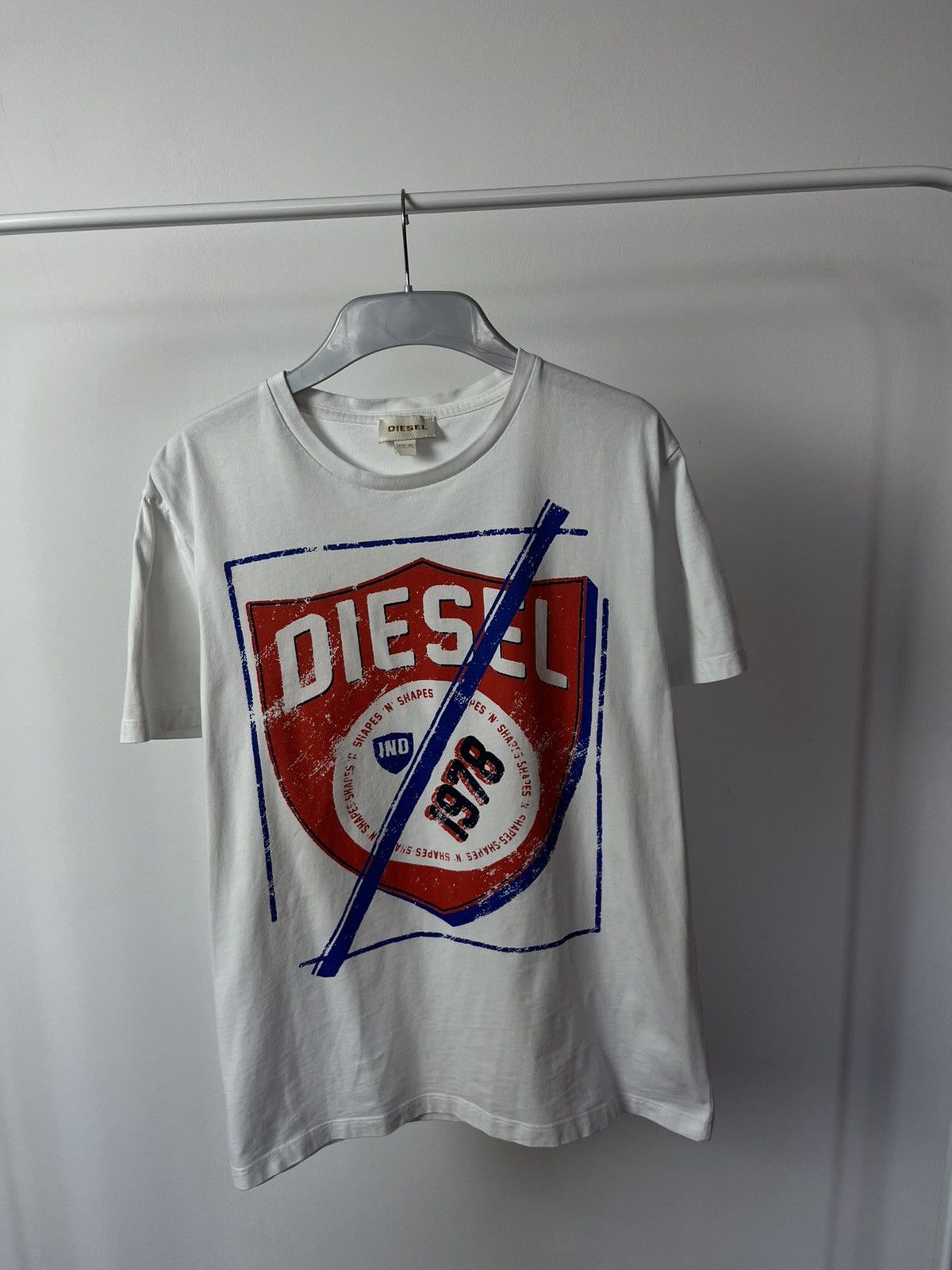 Diesel White Diesel T-shirt with Graphic Logo Print, Size XL Size US XL / EU 56 / 4 - 5 Thumbnail