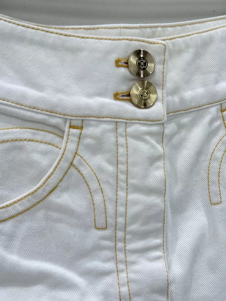 Chanel Chanel White denim wide-leg trousers Size 24" / US 00 / IT 34 - 3 Thumbnail
