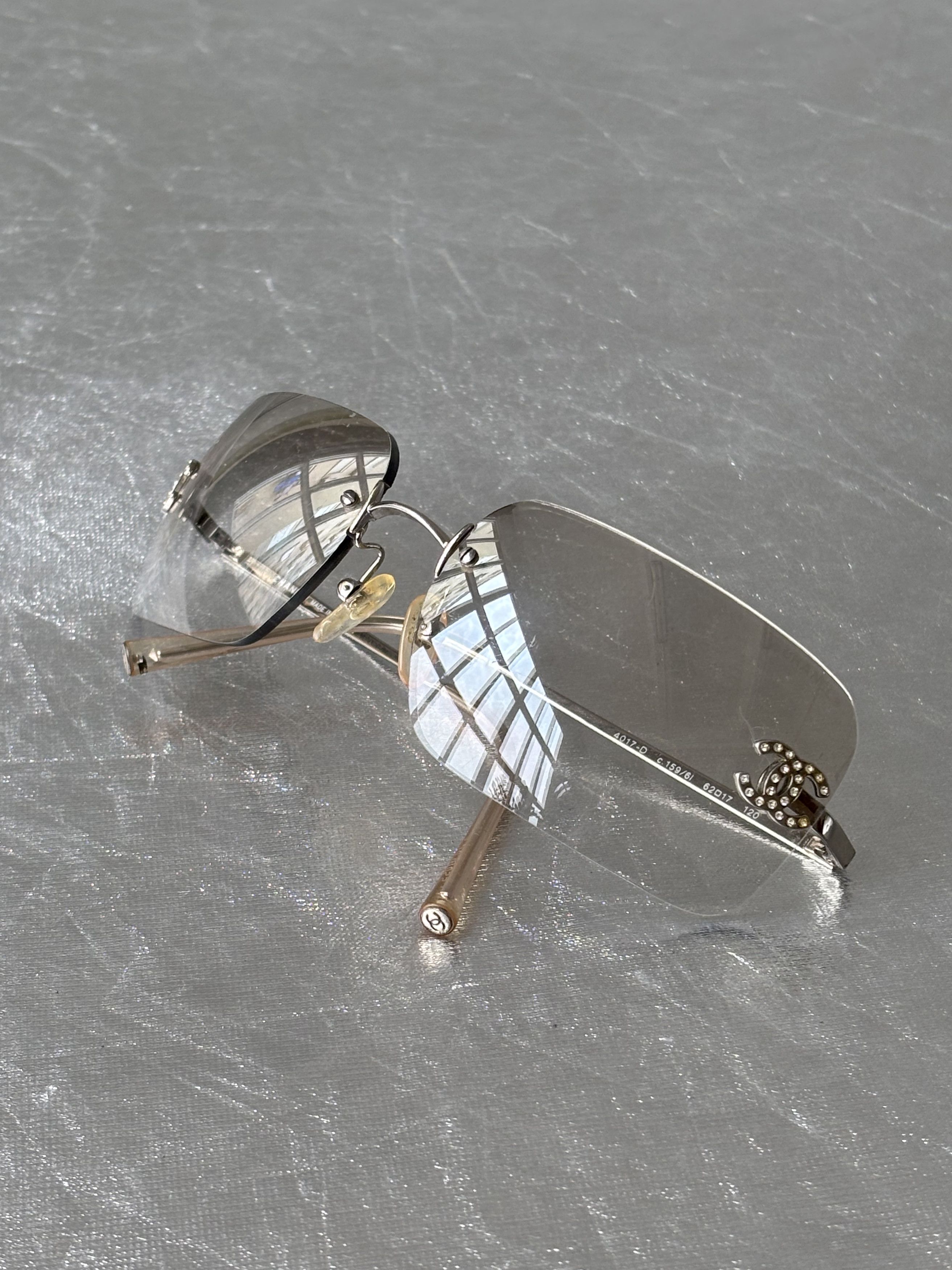 Chanel CHANEL Sunglasses 4017-D Rimless Rhinestones Vintage Size ONE SIZE - 5 Thumbnail
