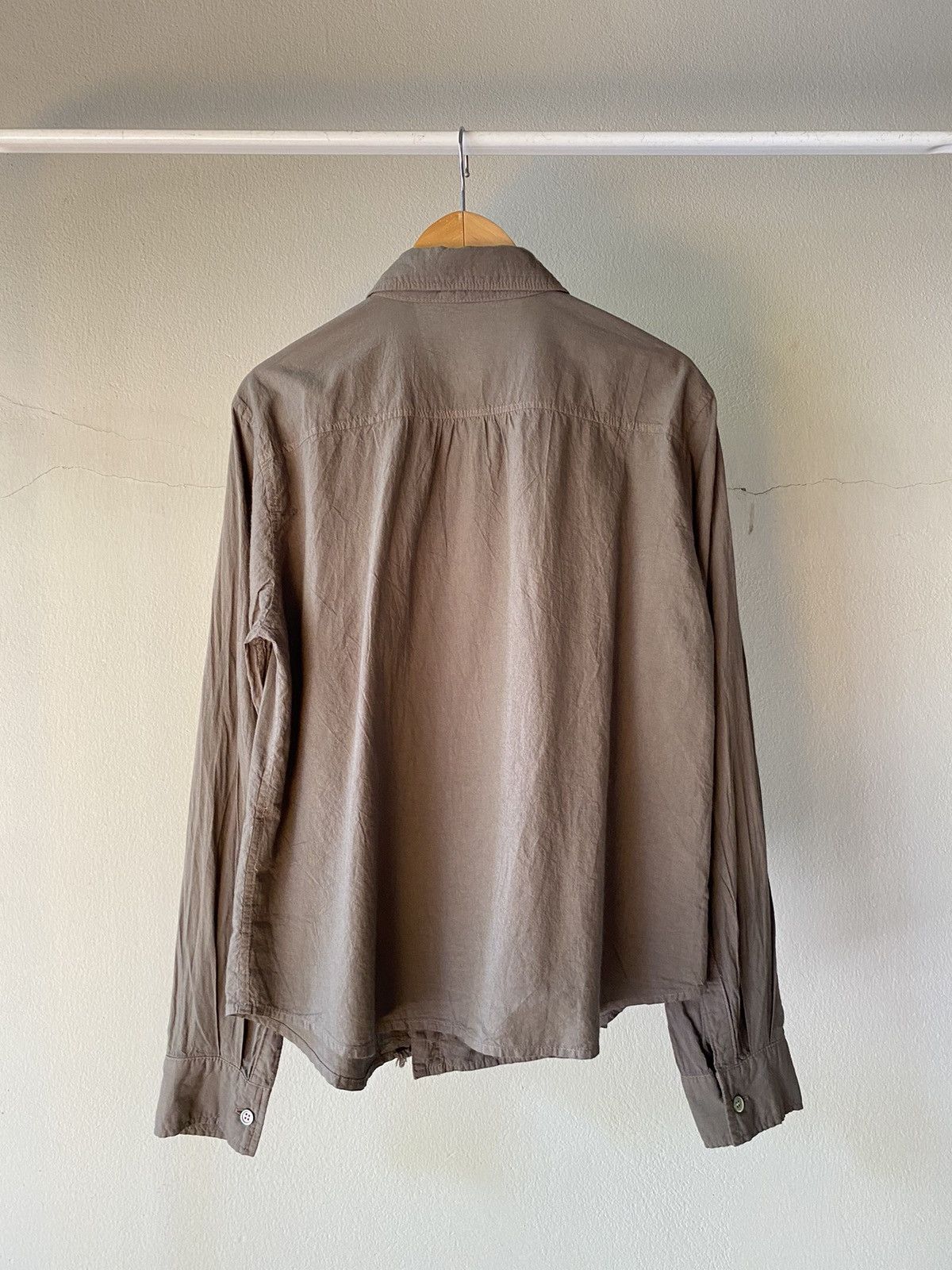 Issey Miyake Plantation Olive Grey Embroidered Fringe Shirt Size M / US 6-8 / IT 42-44 - 9 Thumbnail