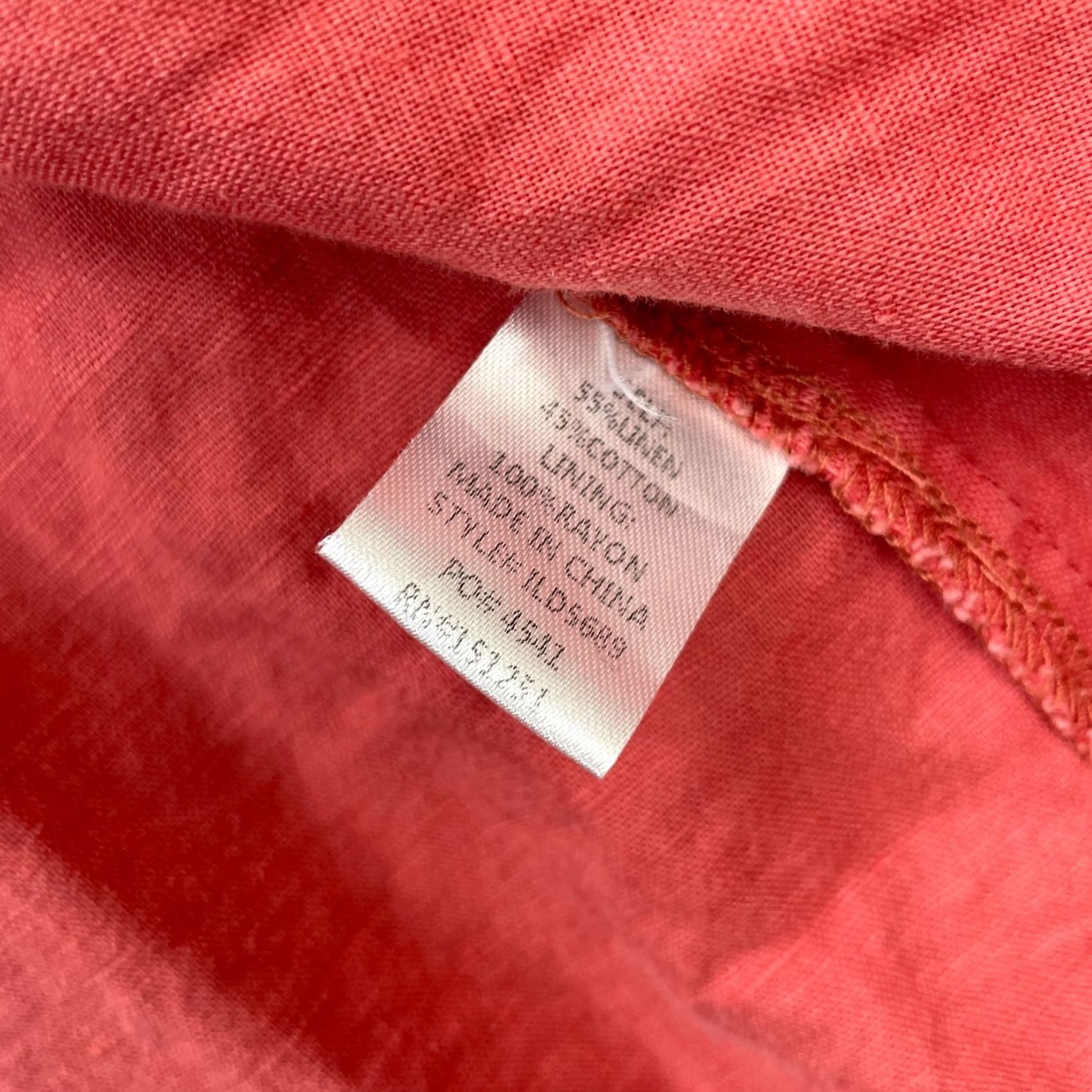 Vintage In Loom Dress Womens Large Pink Linen Blend Ruffle Hem Puff Sleeve Cottagecore Size L / US 10 / IT 46 - 6 Thumbnail