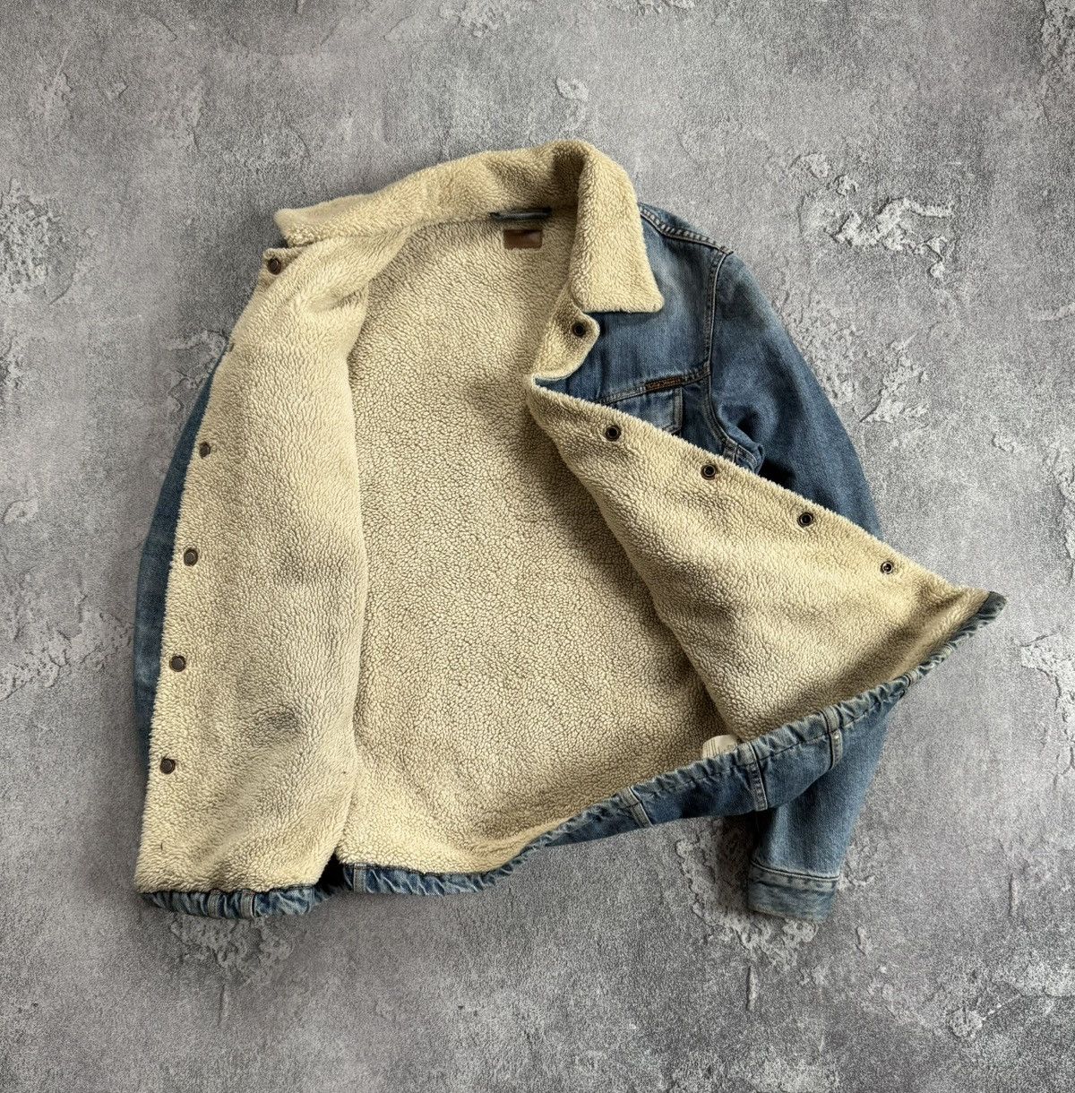 Nudie Jeans × Vintage Nudie Jeans co M denim Sherpa jacket lenny tangerine blue Size US M / EU 48-50 / 2 - 13 Thumbnail