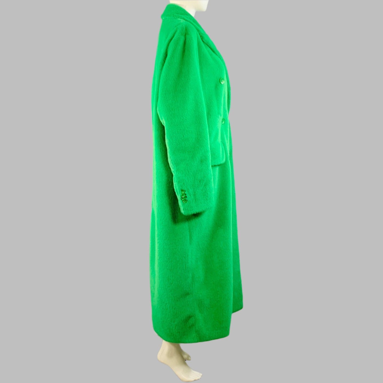 STAND STUDIO Size S Lidya Green Polyester Faux Fur Peak Lapel Coat Size S / US 4 / IT 40 - 3 Thumbnail