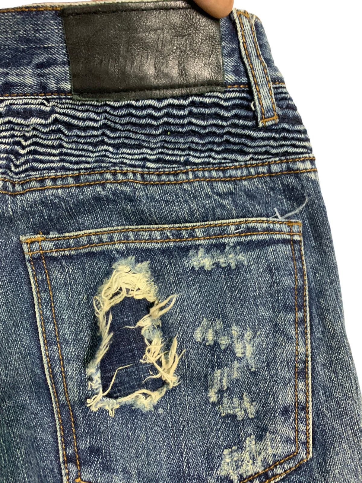 Japanese Brand 🔥Biker Distressed Embellish Skinny Jeans Styled Size US 30 / EU 46 - 9 Thumbnail