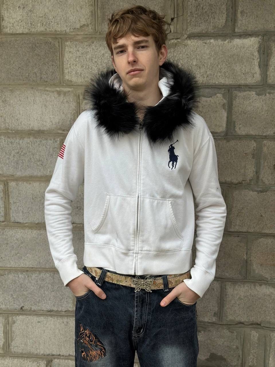 Polo Ralph Lauren VTG Polo Ralph Lauren Zip Hoodie Fur Custom Hand Made Size M Size US M / EU 48-50 / 2 - 9 Thumbnail