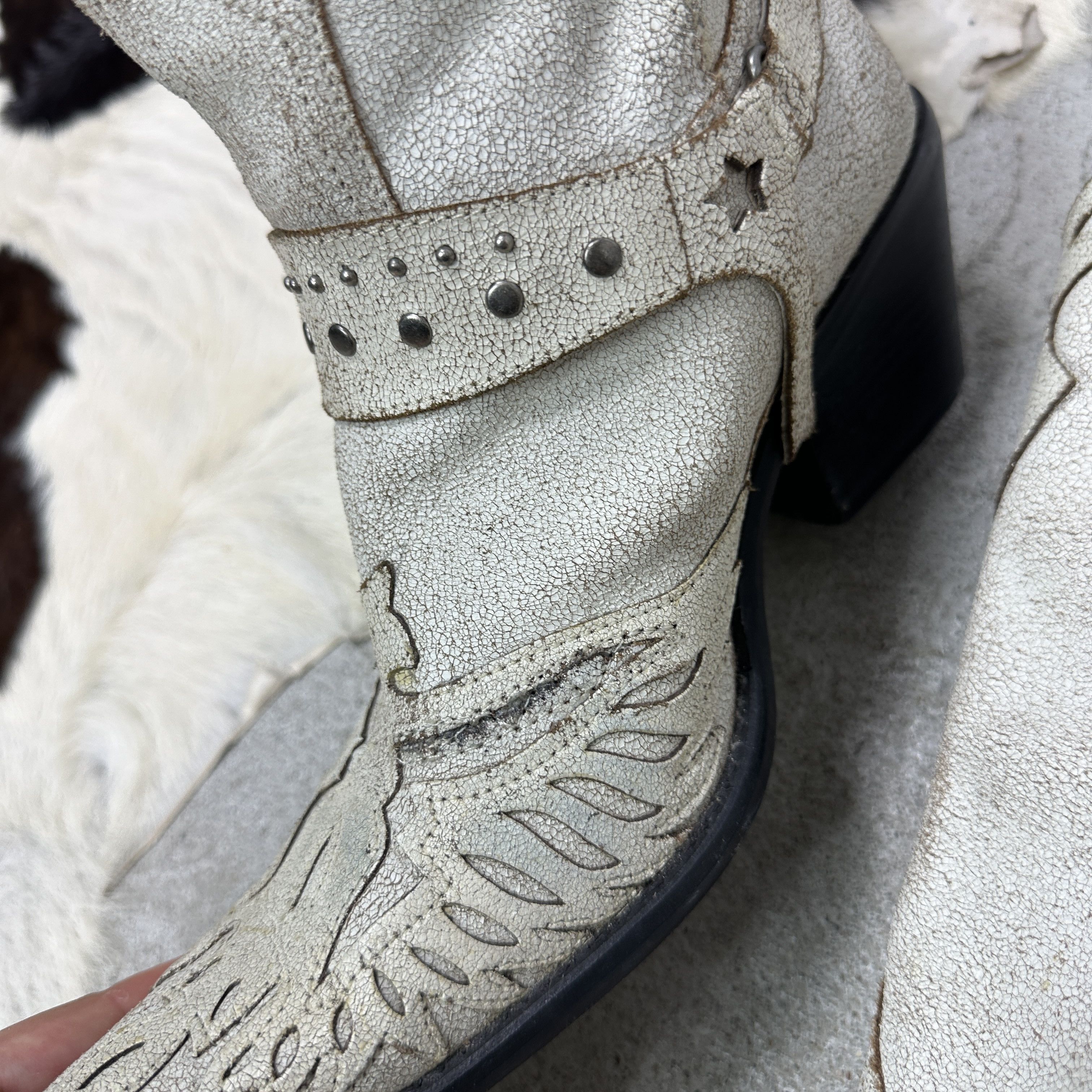 Vintage Vintage Cracked Leather Western Cowboy Boots Y2K Size US 9 / IT 39 - 9 Thumbnail