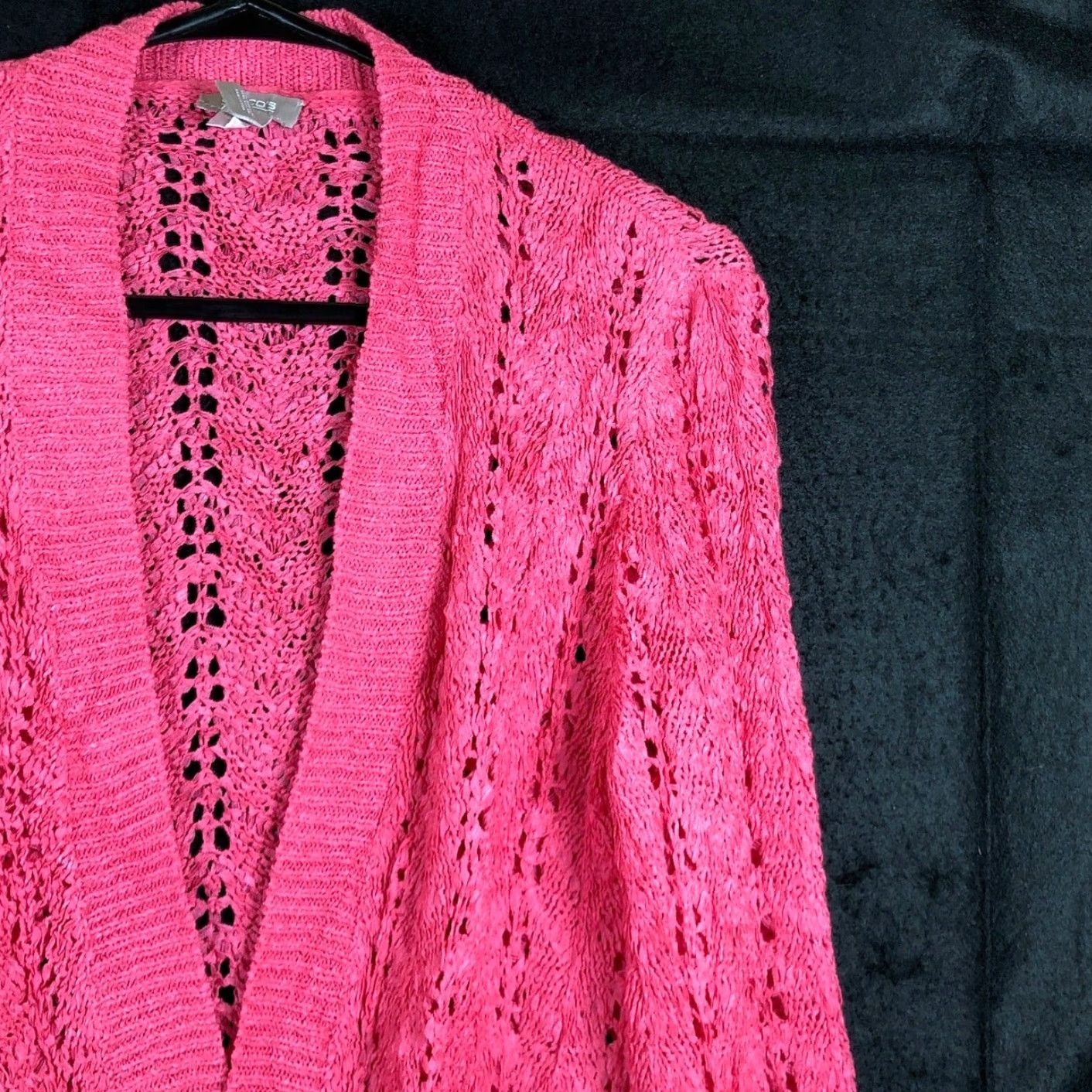 Vintage Chicos Womens Cardigan Sweater Pink Open Front Knit Long Sleeve S Regular Knit Style Open-Knit Casual Winter Fall Spring Summer 0 (S) Ladies Womens Size S / US 4 / IT 40 - 5 Thumbnail