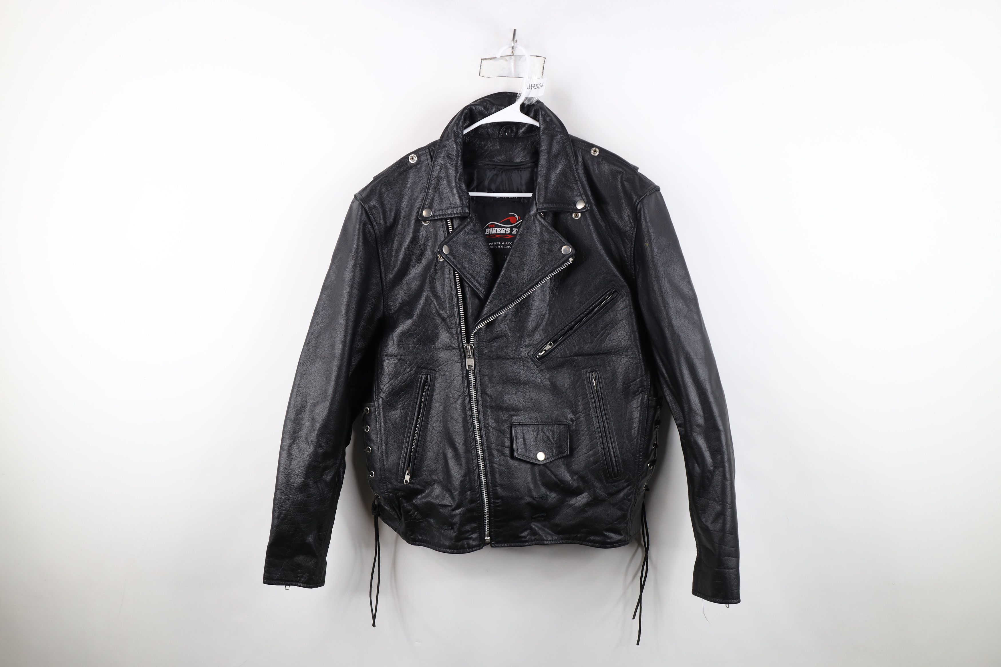 Vintage Vintage Lined Braided Leather Motorcycle Jacket Black Size US L / EU 52-54 / 3 - 1 Thumbnail