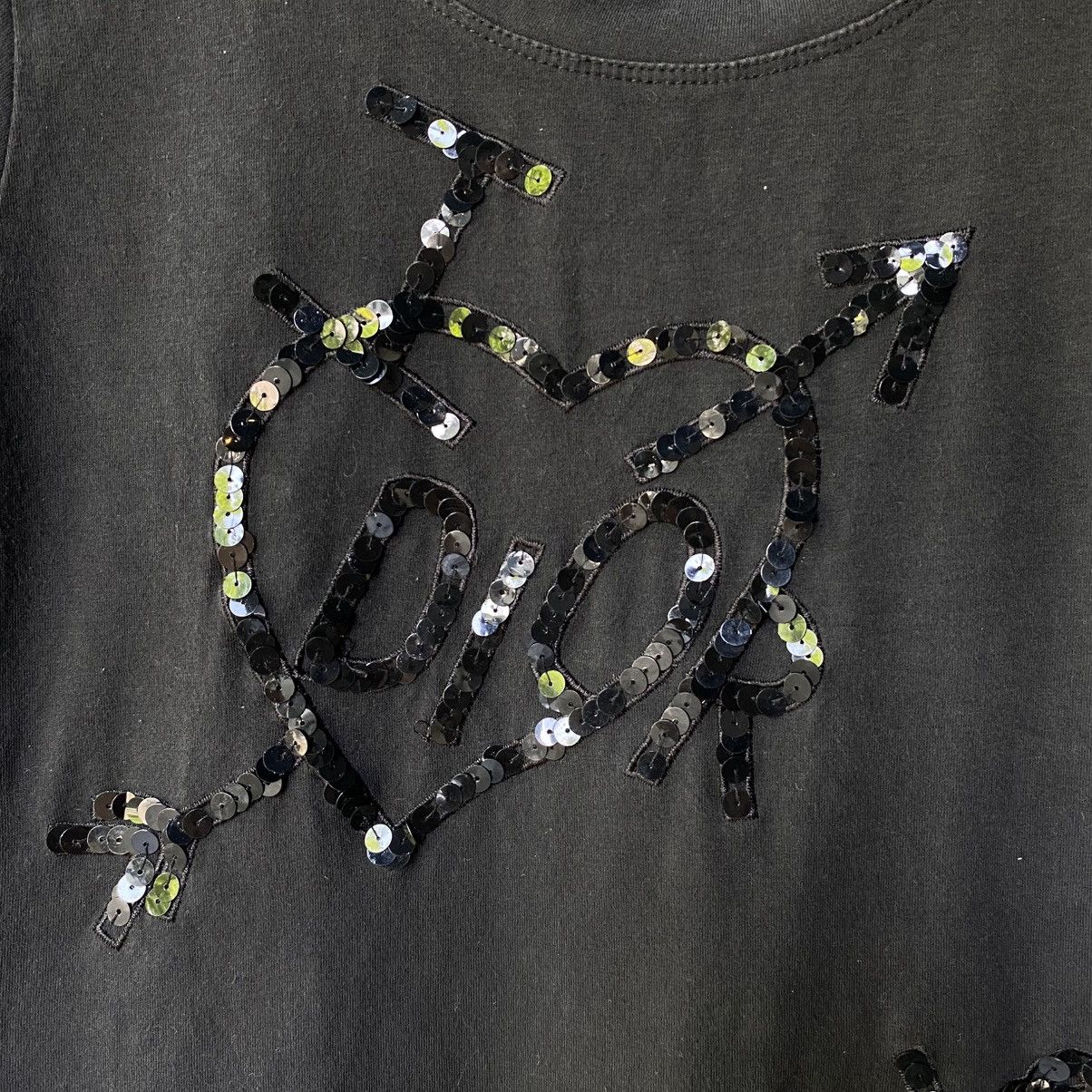 Dior Christian Diot Black Sequin Logo Tee Size M / US 6-8 / IT 42-44 - 7 Thumbnail